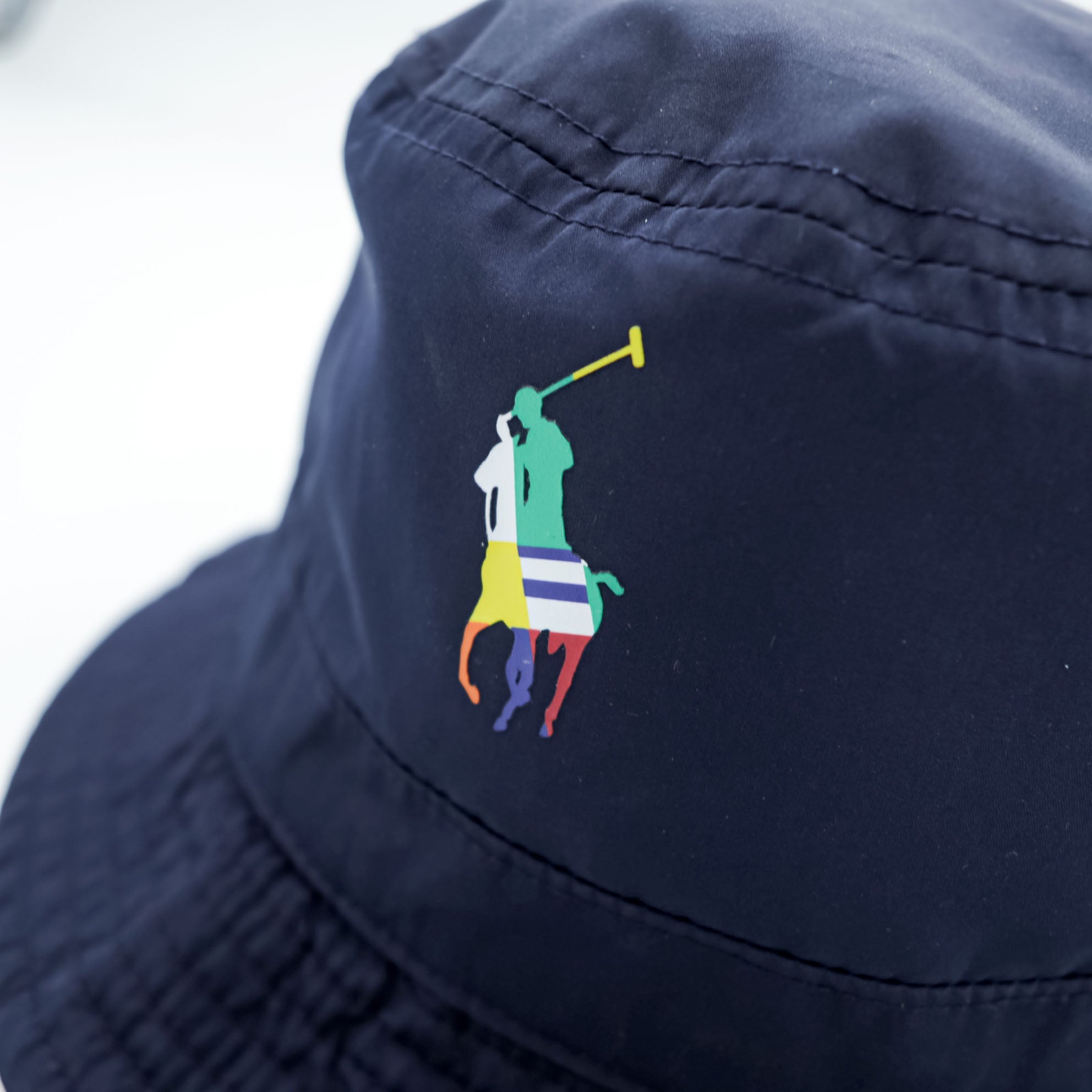 Polo Ralph Lauren Reversible Color-Blocked Bucket Hat with Mesh Pocket and Bungee Cord