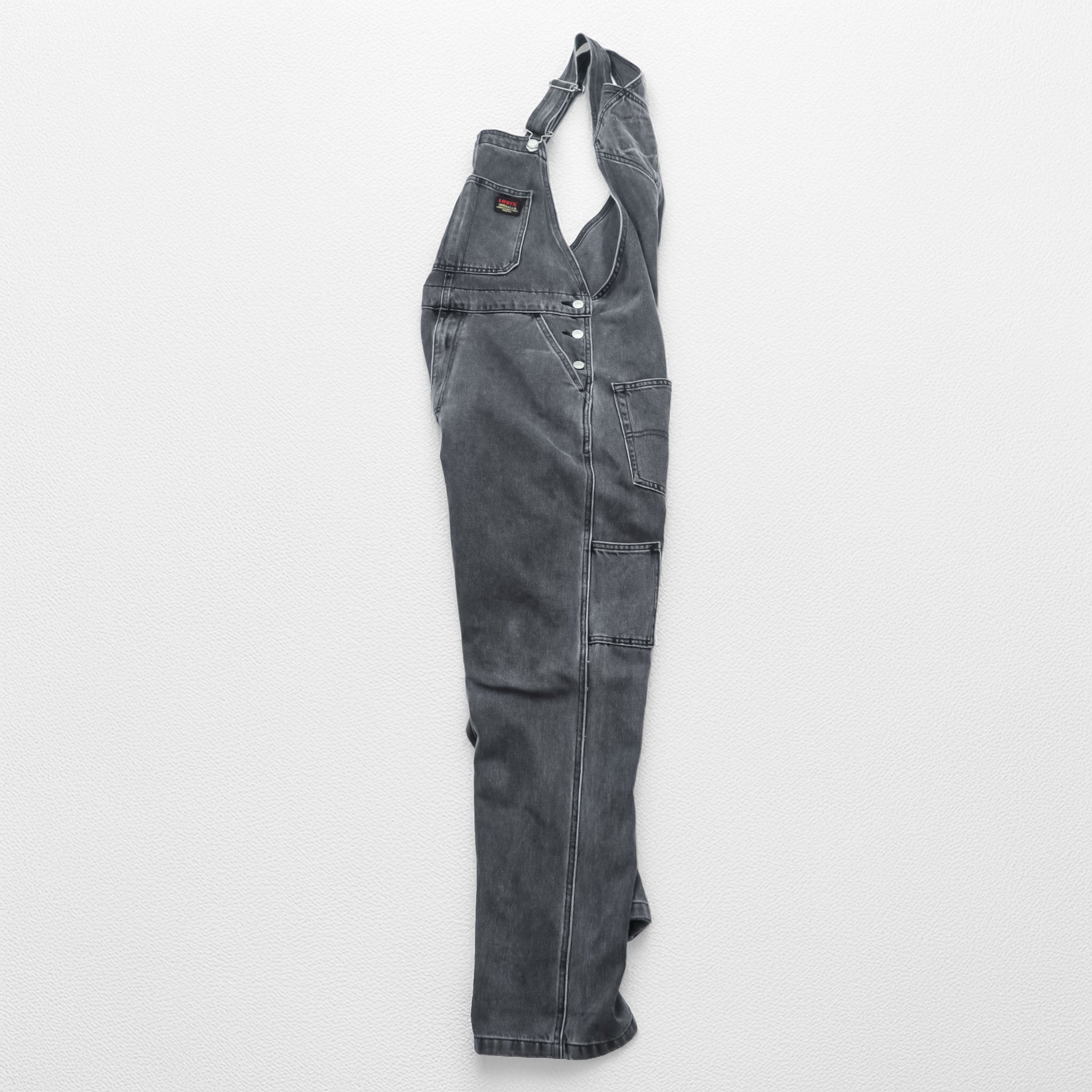 Levi's ユーズド加工 ブラックデニム オーバーオール サロペット M グレー 79107-0006