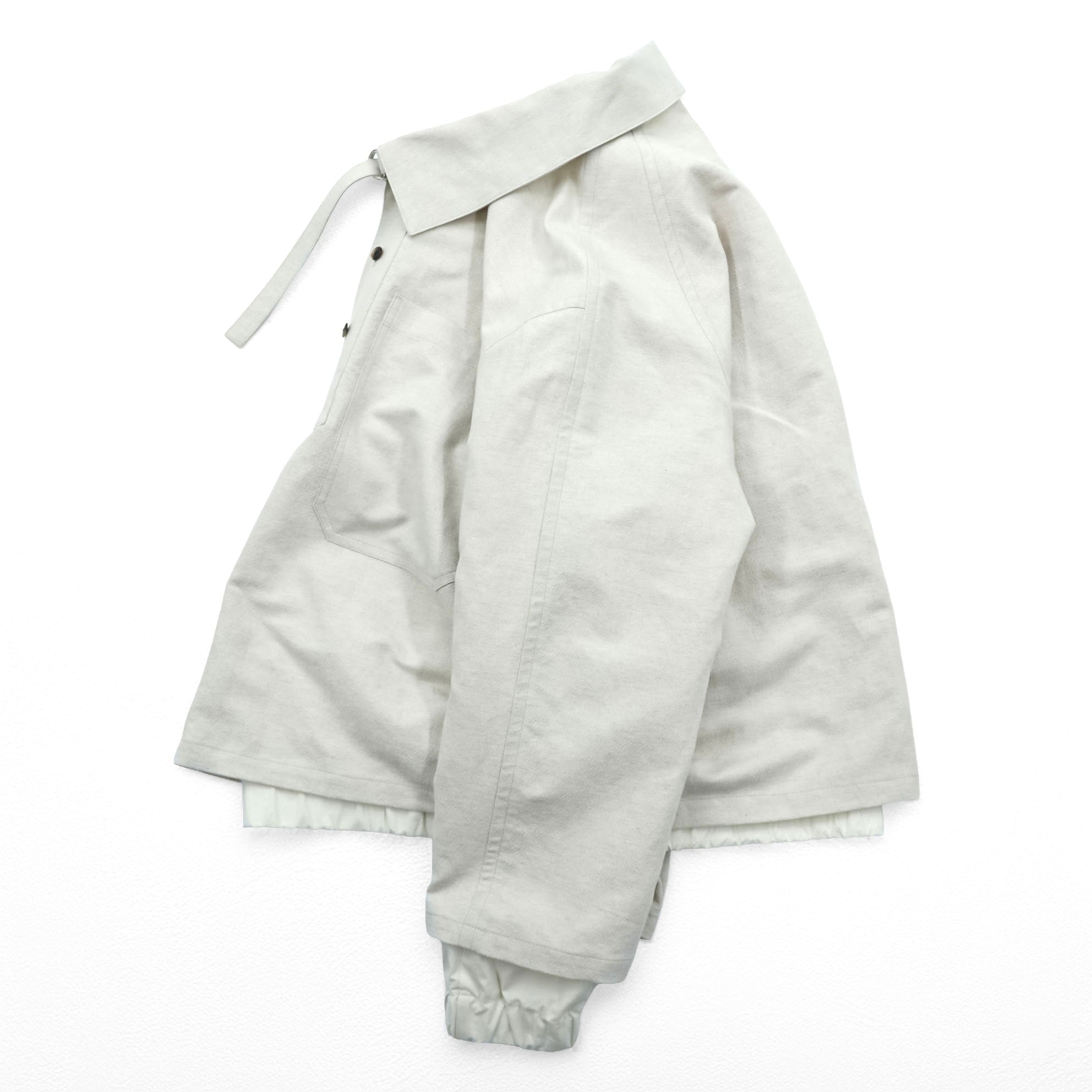 URU TOKYO Pullover Blouson Layered Jacket S Beige Linen Short Length PULLOVER LAYERED BLOUSON 22SCL01 Made in Japan