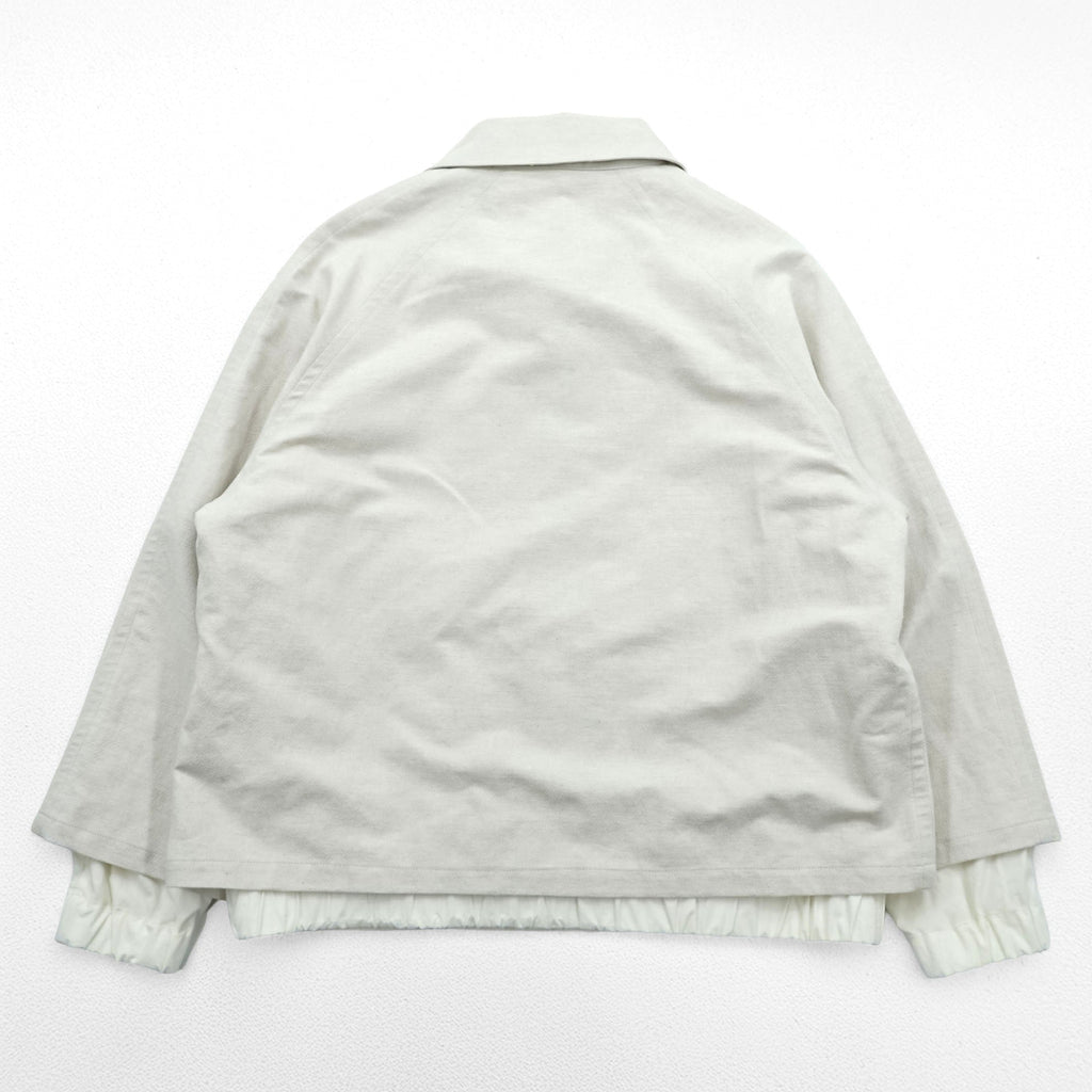 URU TOKYO Pullover Blouson Layered Jacket S Beige Linen Short Length PULLOVER LAYERED BLOUSON 22SCL01 Made in Japan