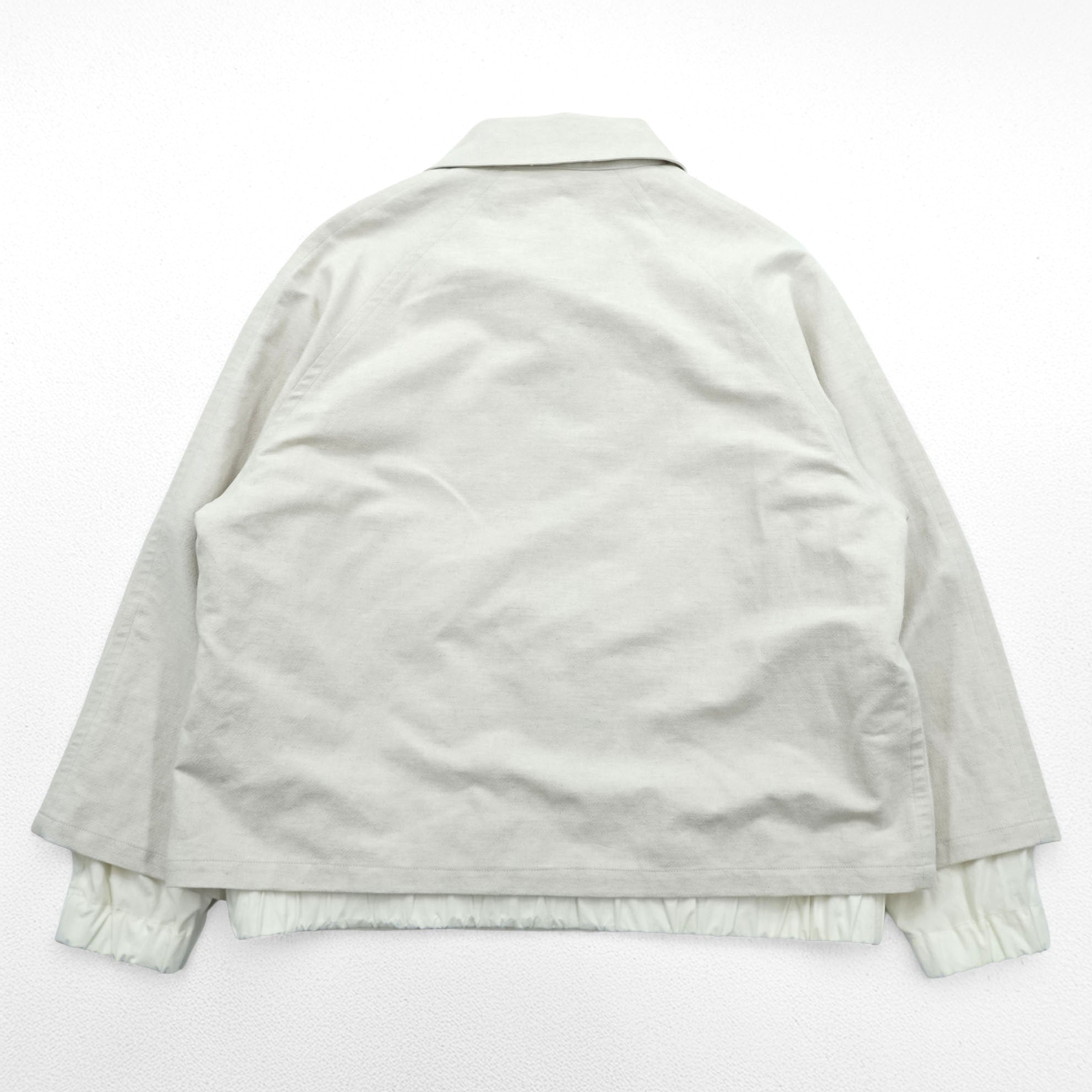 URU TOKYO Pullover Blouson Layered Jacket S Beige Linen Short Length PULLOVER LAYERED BLOUSON 22SCL01 Made in Japan
