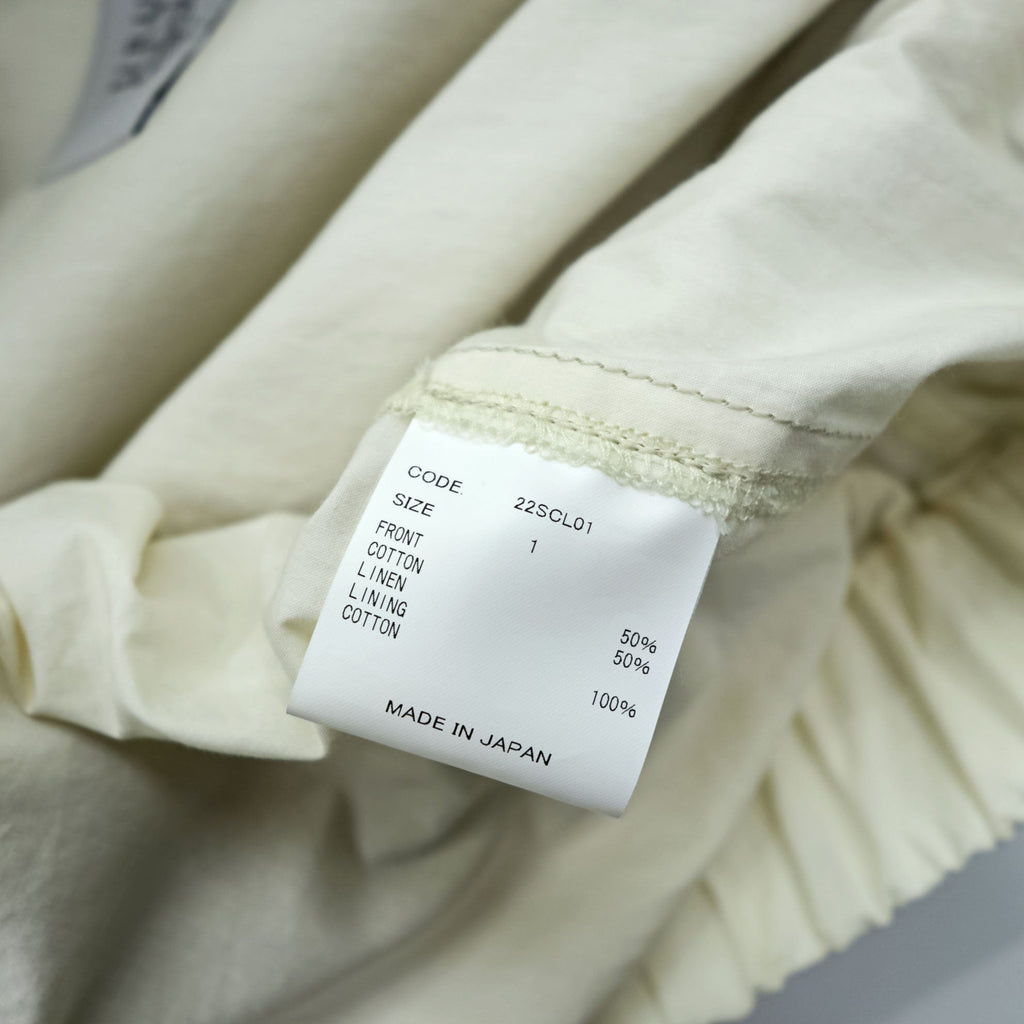 URU TOKYO Pullover Blouson Layered Jacket S Beige Linen Short Length PULLOVER LAYERED BLOUSON 22SCL01 Made in Japan