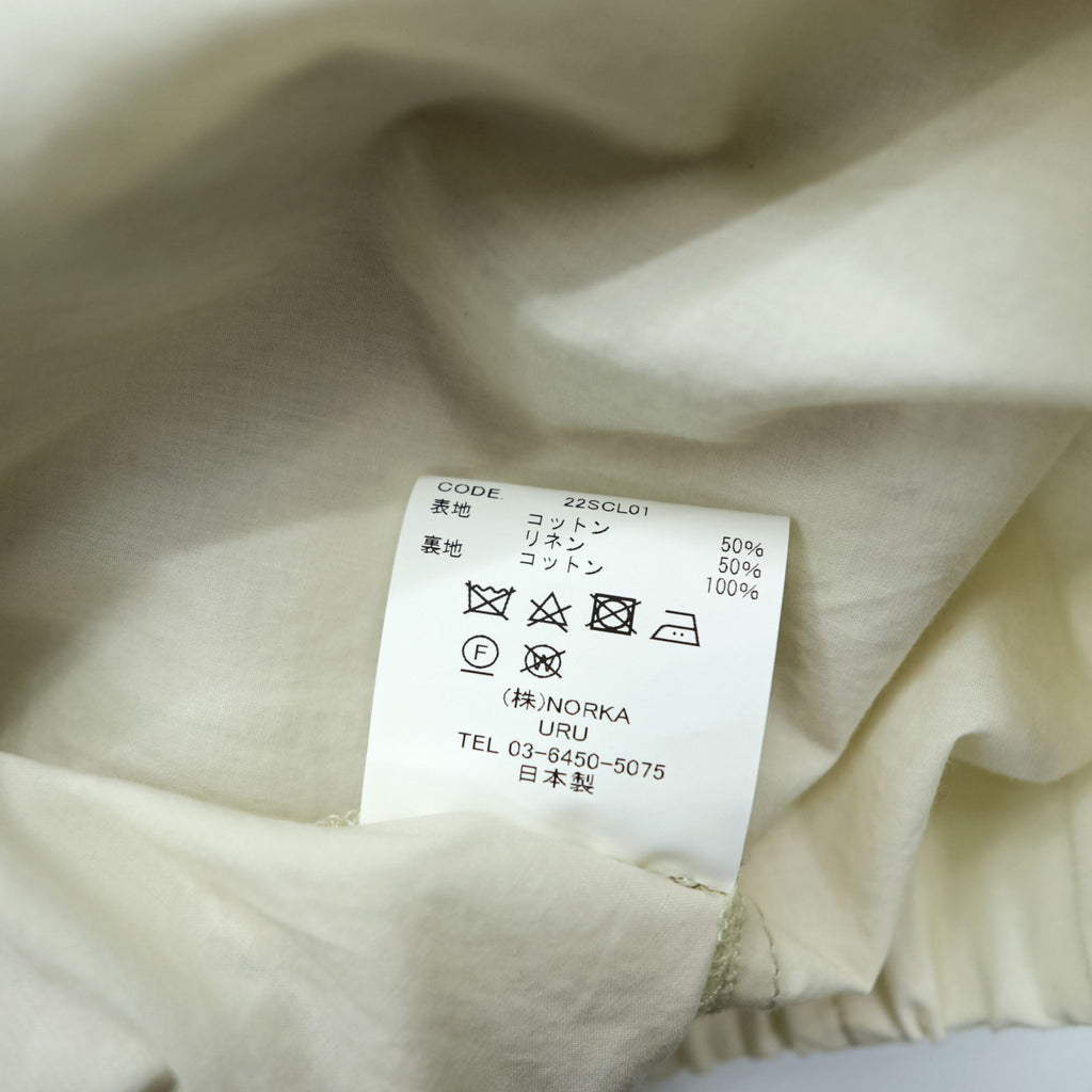URU TOKYO Pullover Blouson Layered Jacket S Beige Linen Short Length PULLOVER LAYERED BLOUSON 22SCL01 Made in Japan