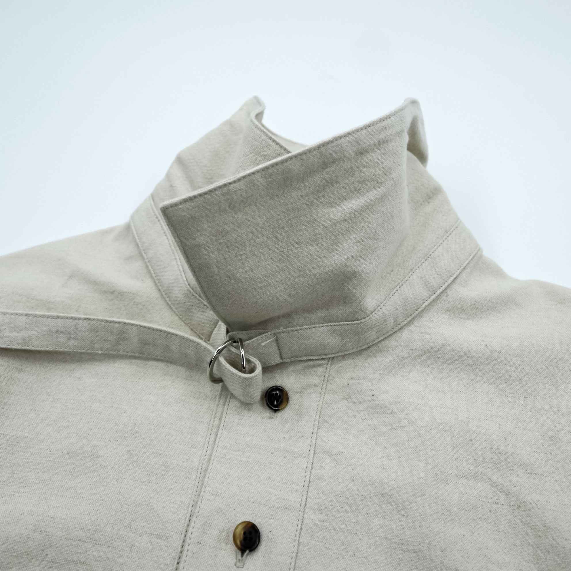 URU TOKYO Pullover Blouson Layered Jacket S Beige Linen Short Length PULLOVER LAYERED BLOUSON 22SCL01 Made in Japan