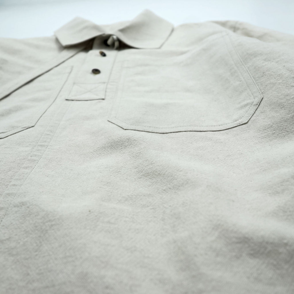 URU TOKYO Pullover Blouson Layered Jacket S Beige Linen Short Length PULLOVER LAYERED BLOUSON 22SCL01 Made in Japan