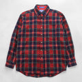 PENDLETON Flannel Shirt Long Sleeve Wool Shirt M Check Red Chest Pocket VIRGIN WOOL