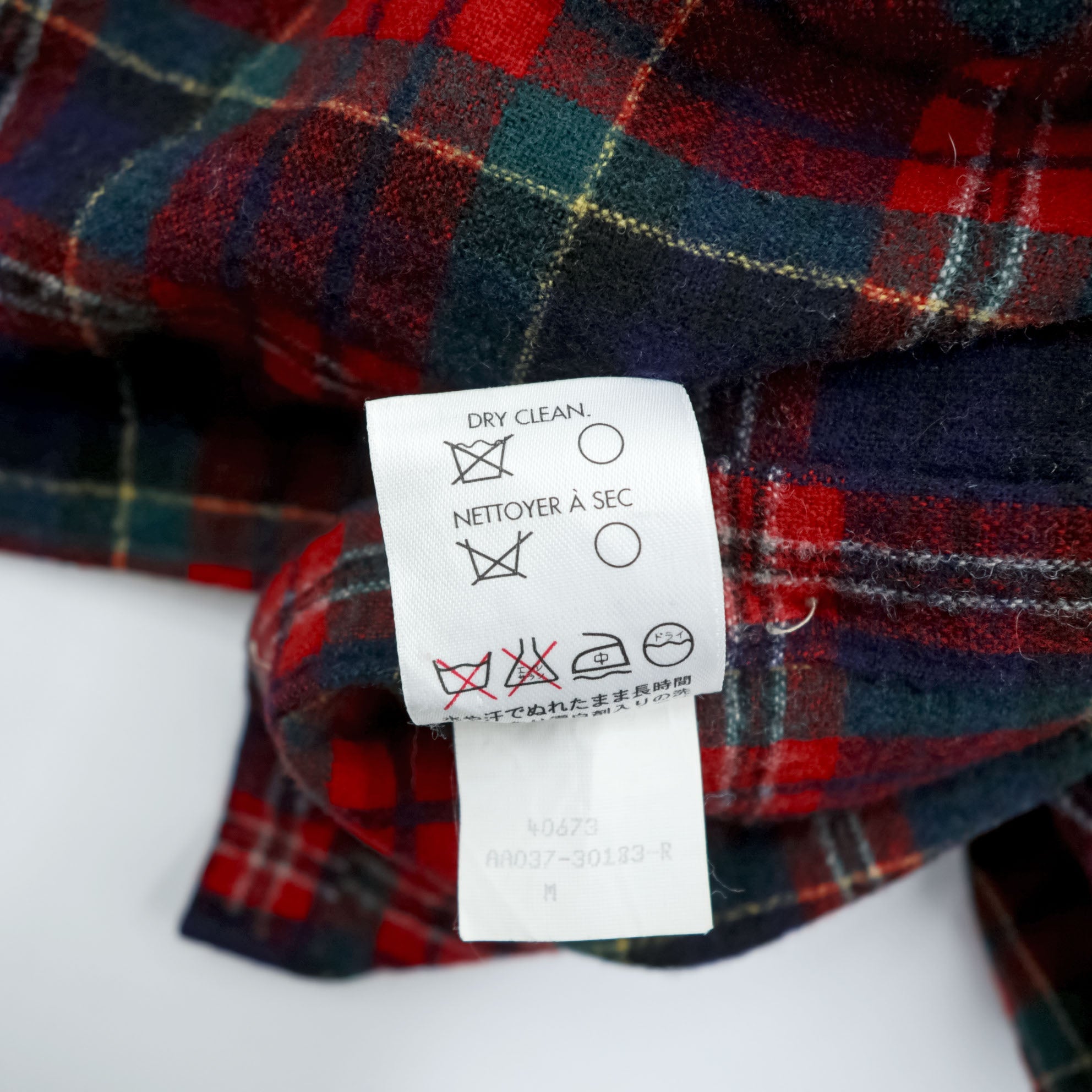PENDLETON Flannel Shirt Long Sleeve Wool Shirt M Check Red Chest Pocket VIRGIN WOOL