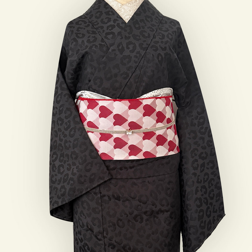 Kimono - Hitoe [Savannah Black] Leopard Print Black
