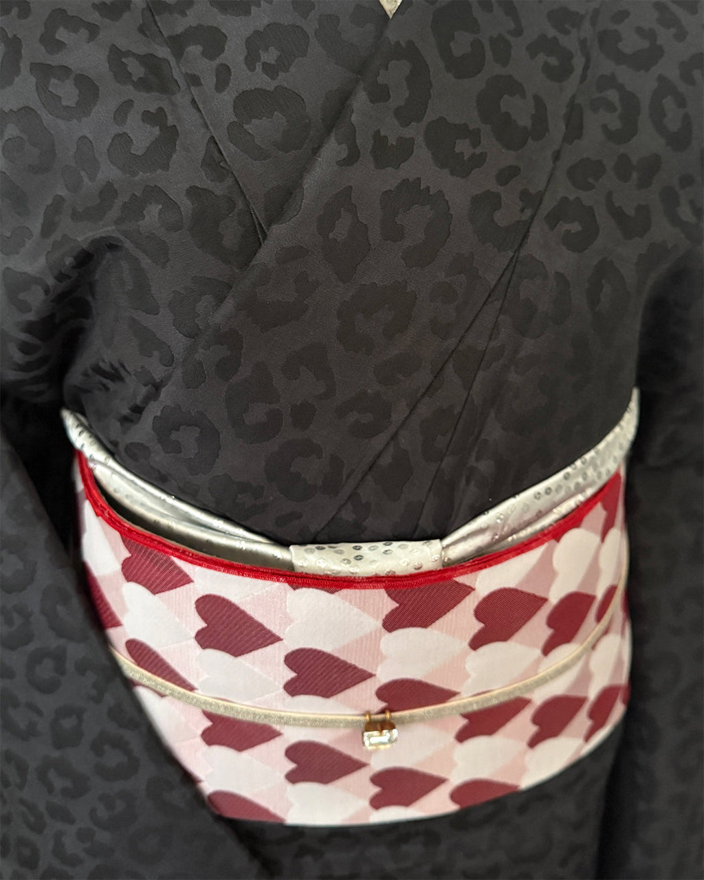 Kimono - Hitoe [Savannah Black] Leopard Print Black