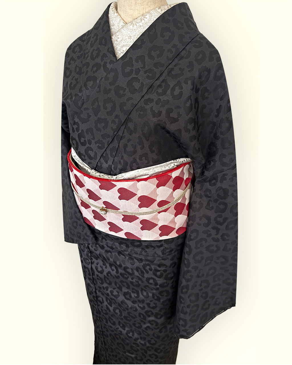 Kimono - Hitoe [Savannah Black] Leopard Print Black