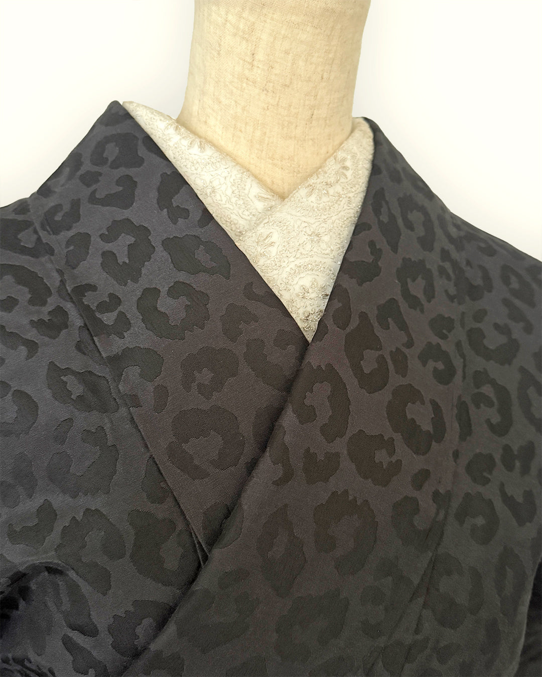 Kimono - Hitoe [Savannah Black] Leopard Print Black