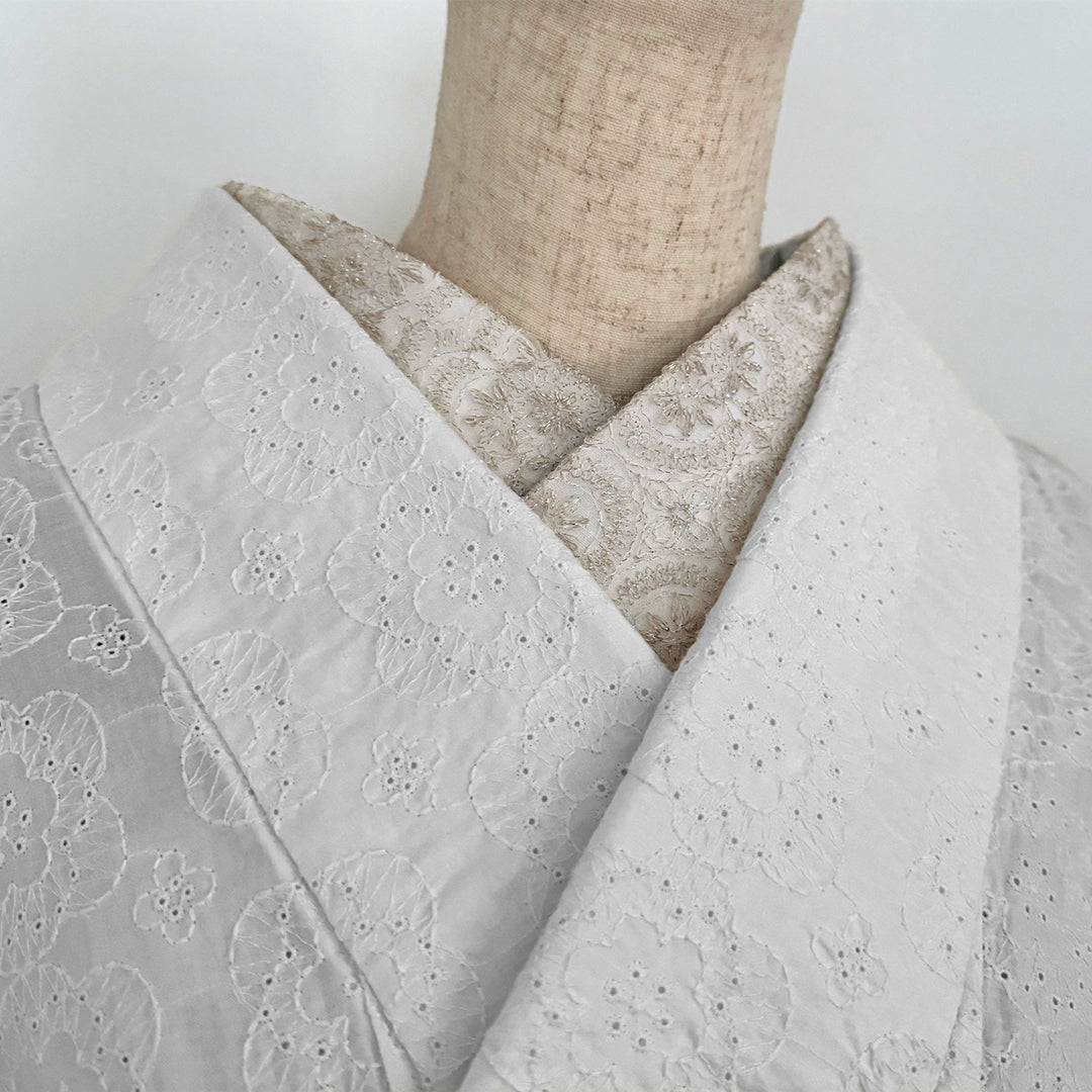 Han-eri collar, "Snow Flower" embroidery, lace han-eri, champagne, cute, gold thread, all seasons, even summer