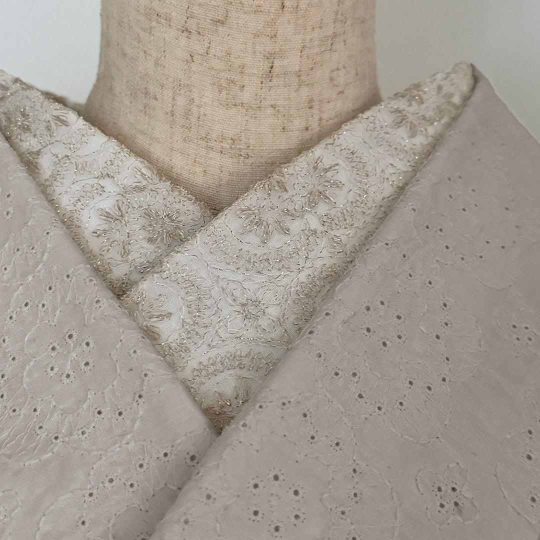 Han-eri collar, "Snow Flower" embroidery, lace han-eri, champagne, cute, gold thread, all seasons, even summer