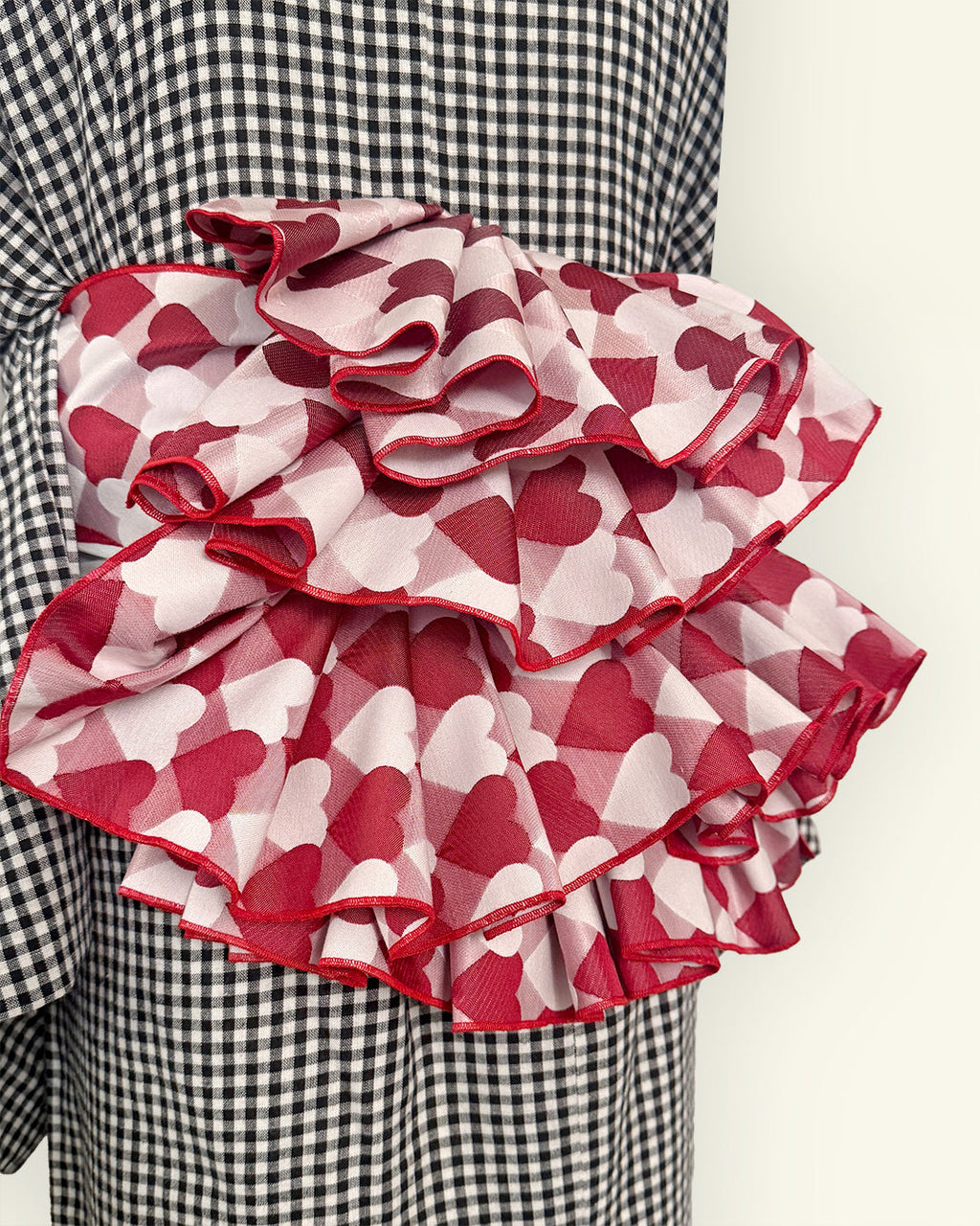 Heavily Pleated Obi for Adults: Heart, Regimental Stripe, Scale Pattern - Cute Red and Pink