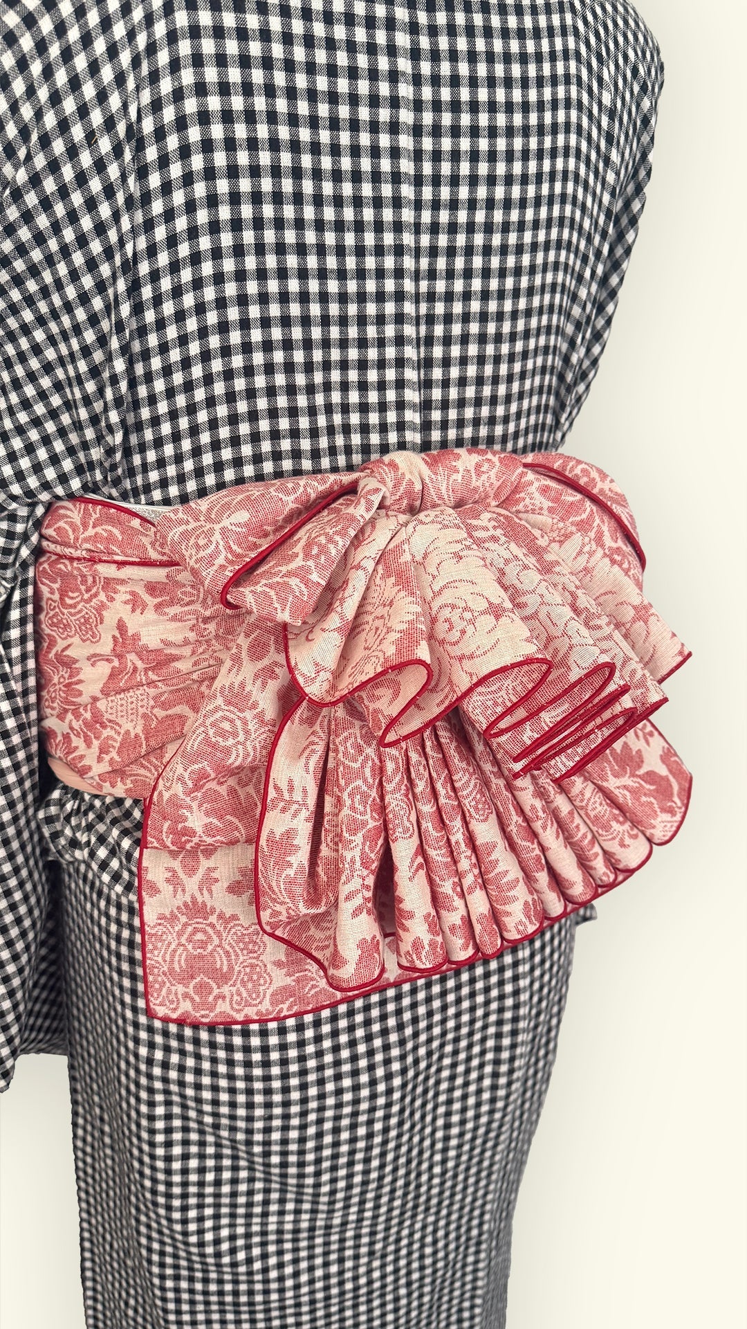 HeKO Obi Adult HeKO Obi Damask Red Reversible Red Nagoya Obi
