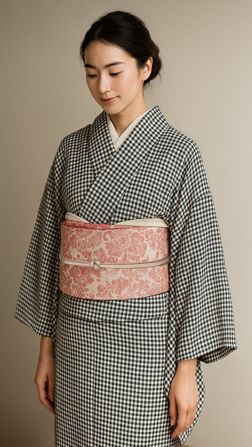 HeKO Obi Adult HeKO Obi Damask Red Reversible Red Nagoya Obi