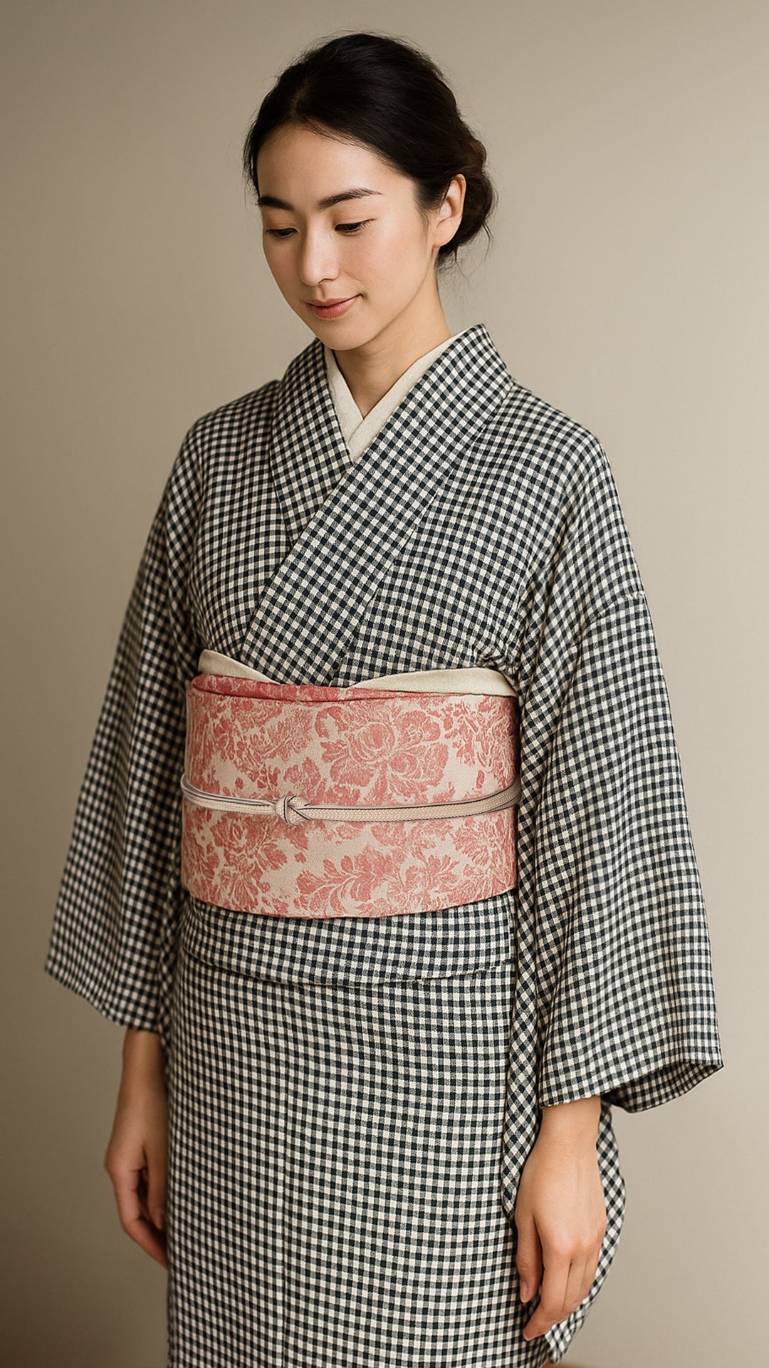 HeKO Obi Adult HeKO Obi Damask Red Reversible Red Nagoya Obi
