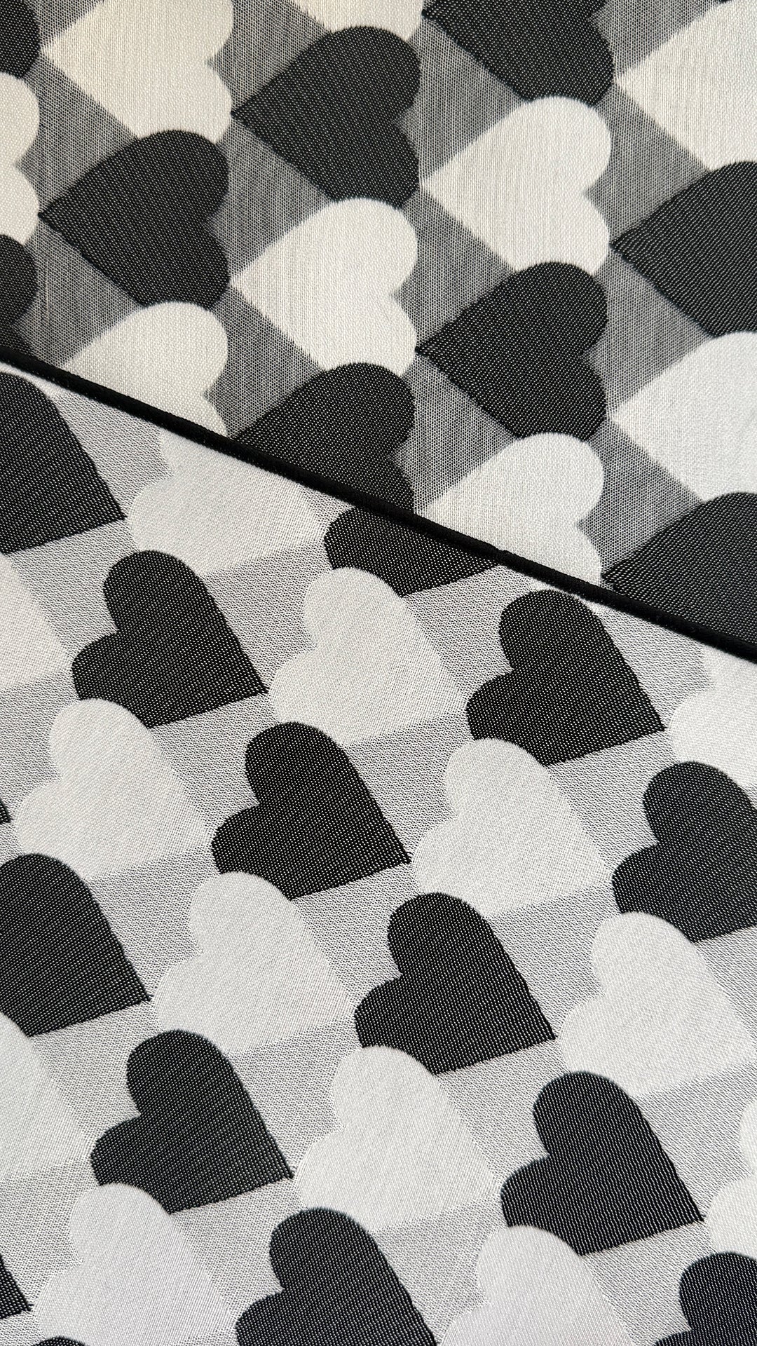 Hecko Obi, Adult Hecko Obi, Heart, Regimental Stripes, Scale Pattern, Cute, Black, Gray, White, Mono