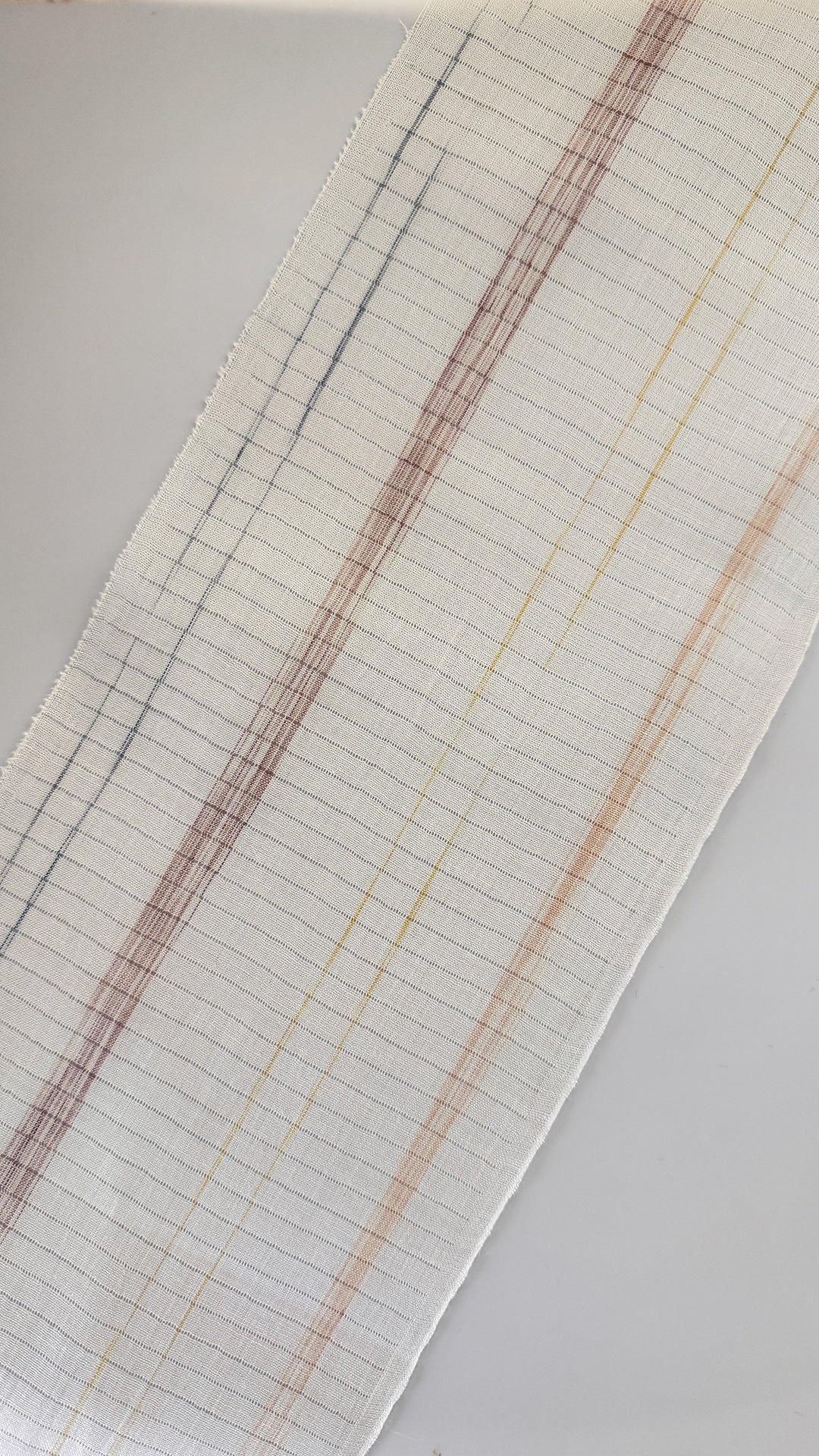 Summer Haneri, Ojiya White Chirari-Line, 2-Way Han-Eri, Linen Chijimi