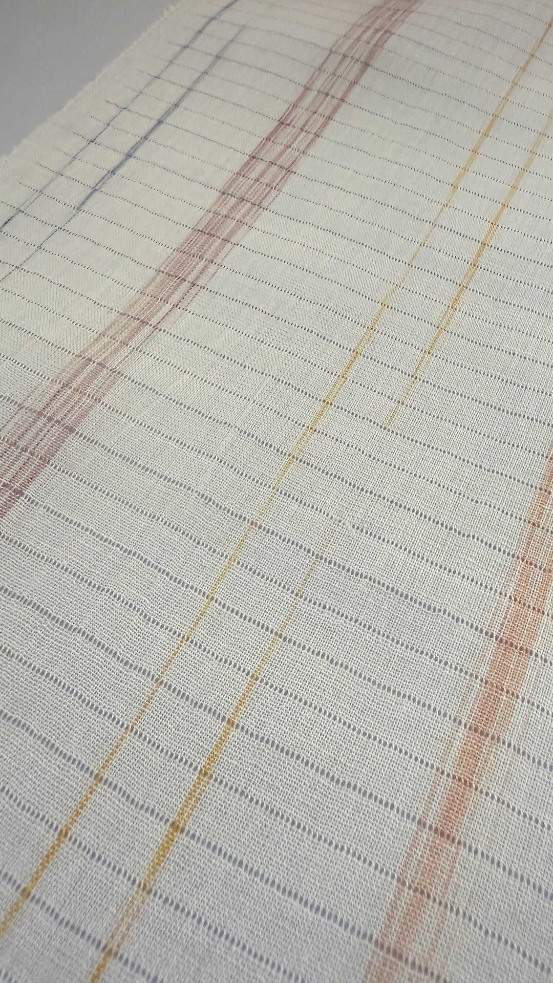 Summer Haneri, Ojiya White Chirari-Line, 2-Way Han-Eri, Linen Chijimi