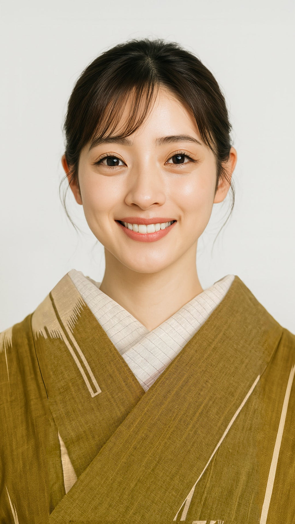 Summer Haneri, Ojiya White Chirari-Line, 2-Way Han-Eri, Linen Chijimi