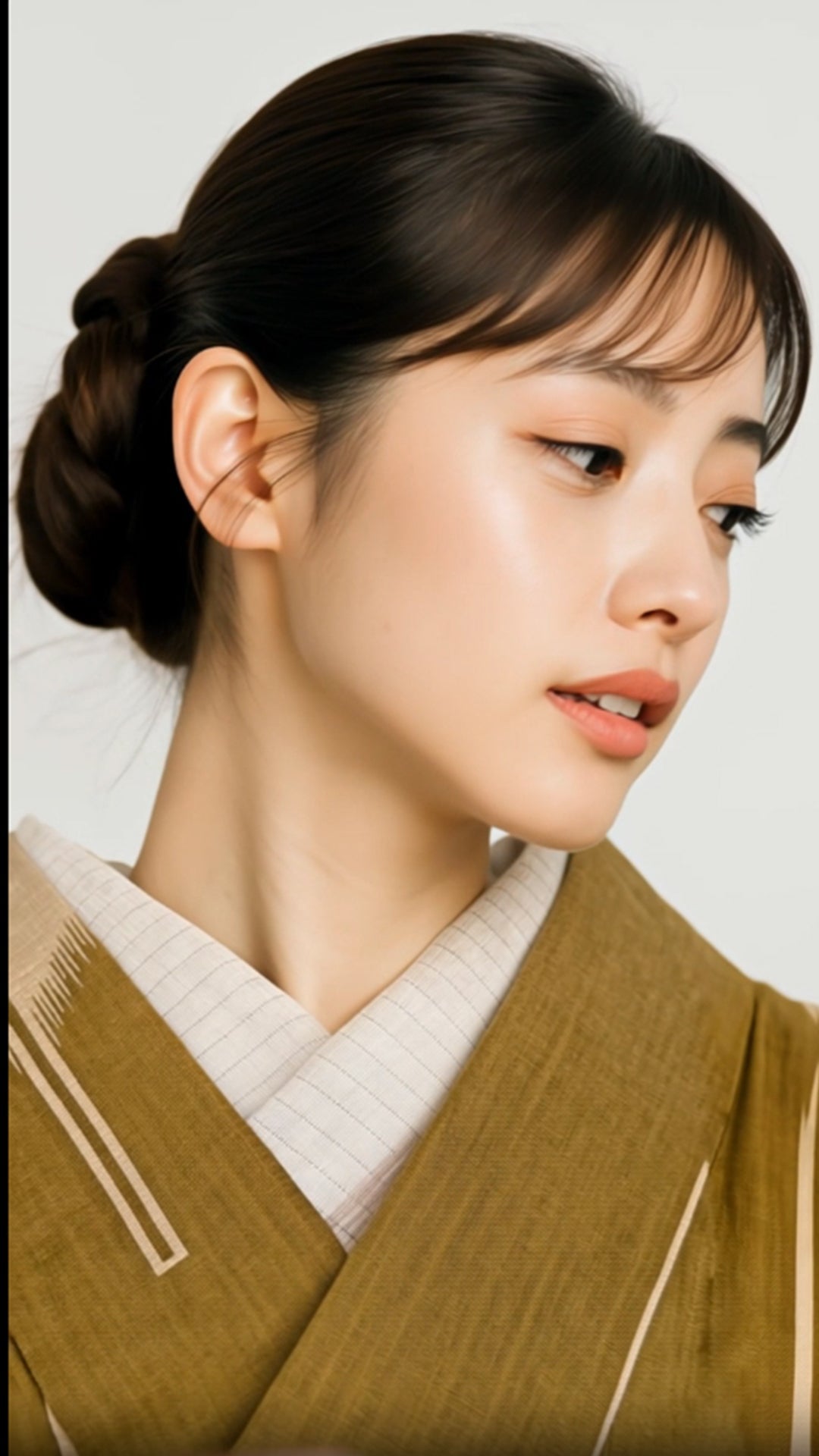 Summer Haneri, Ojiya White Chirari-Line, 2-Way Han-Eri, Linen Chijimi