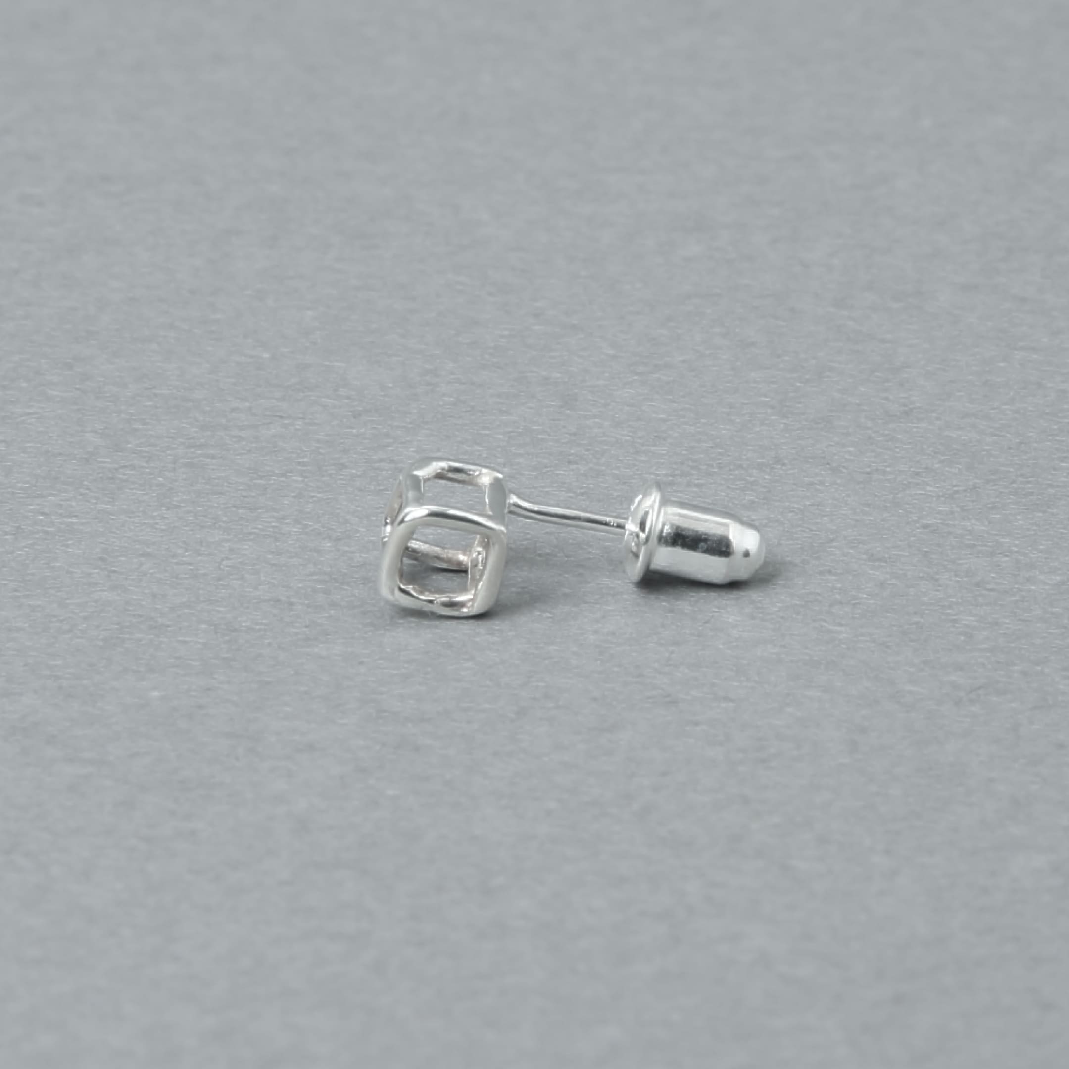 Sterling Silver Earrings | 5mm Square | 23-E-022