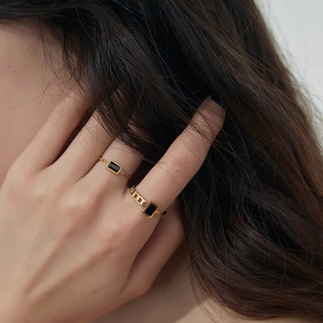 【LOEM】BLACK PLATE THIN RING
