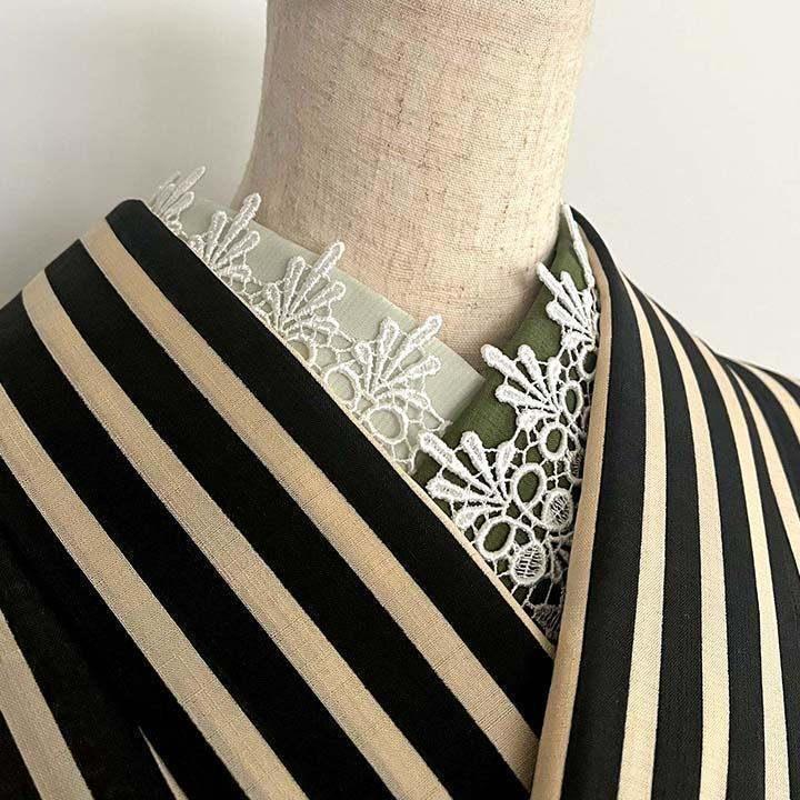 Ribbon Lace Han-eri, Handmade Han-eri, Obi Ornament, Kake-eri, Date-eri [2]