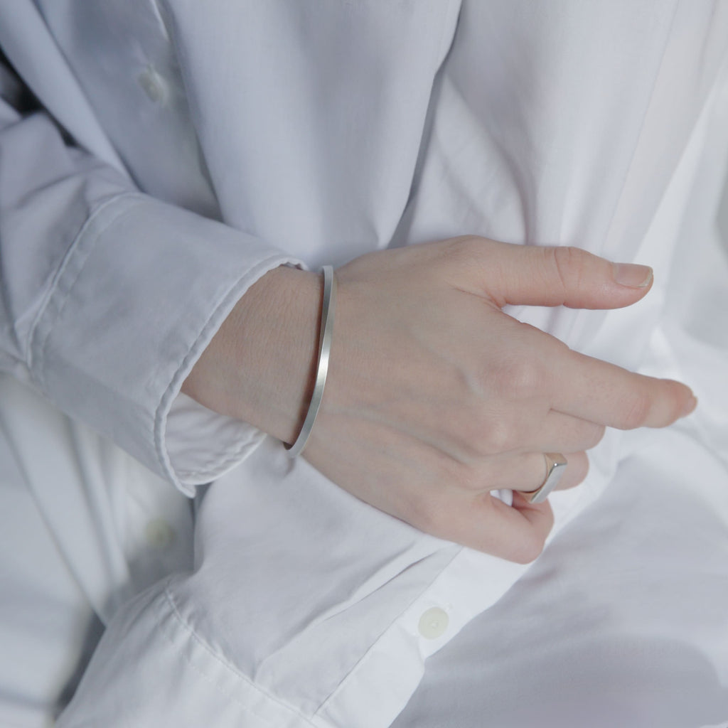 Sterling Silver 925 Bangle ｜Width 3mm｜21-B-002