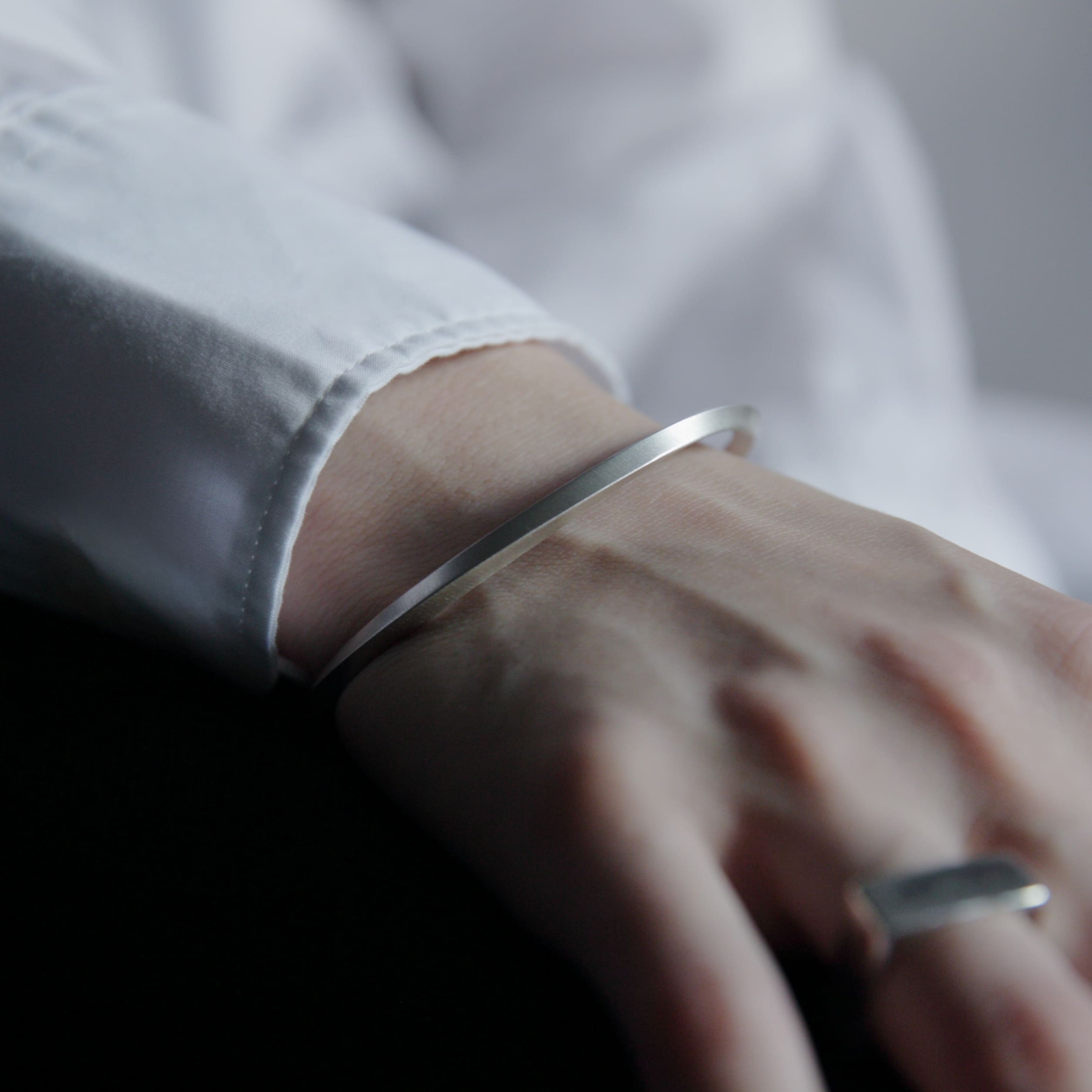 Sterling Silver 925 Bangle ｜Width 3mm｜21-B-002