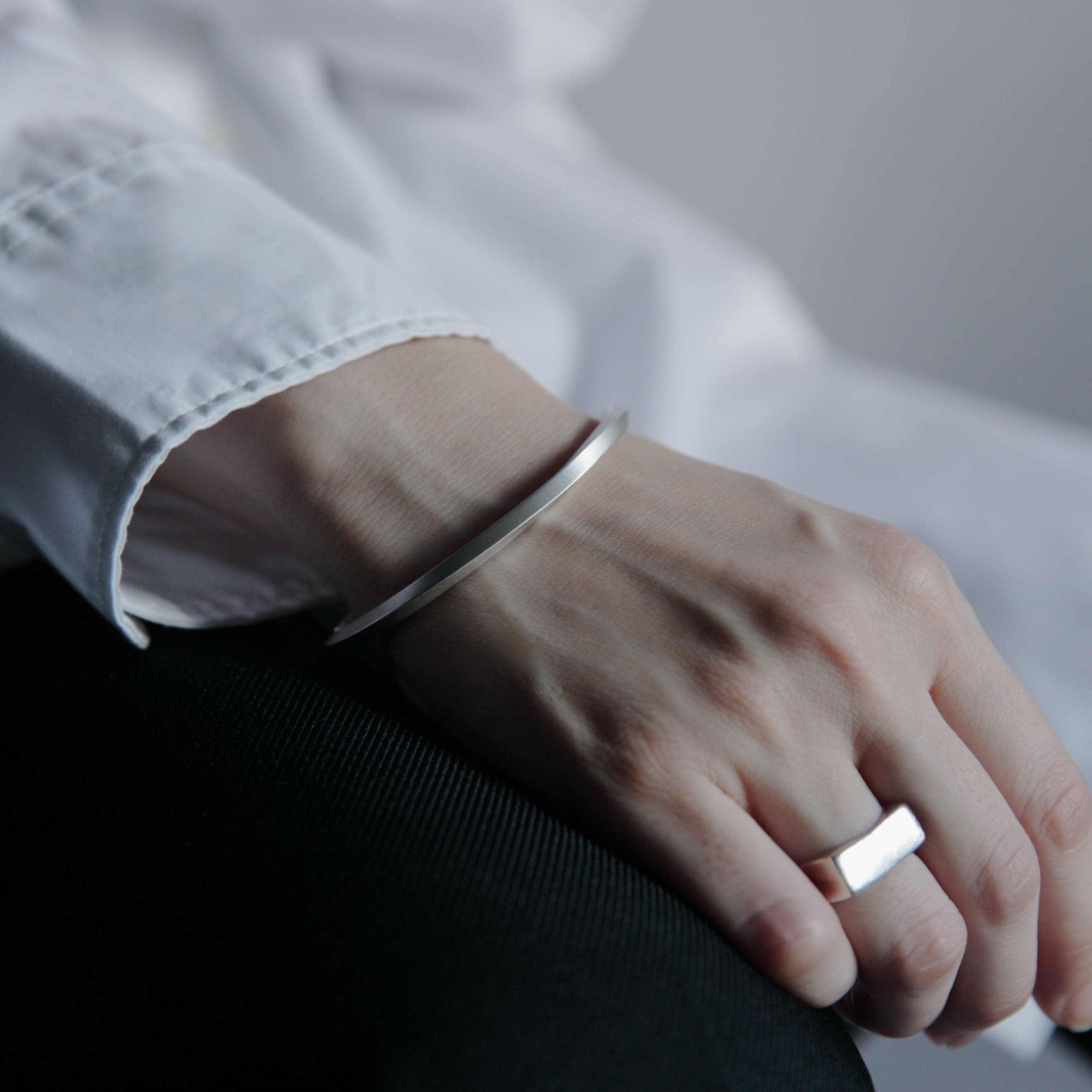Sterling Silver 925 Bangle ｜Width 3mm｜21-B-002