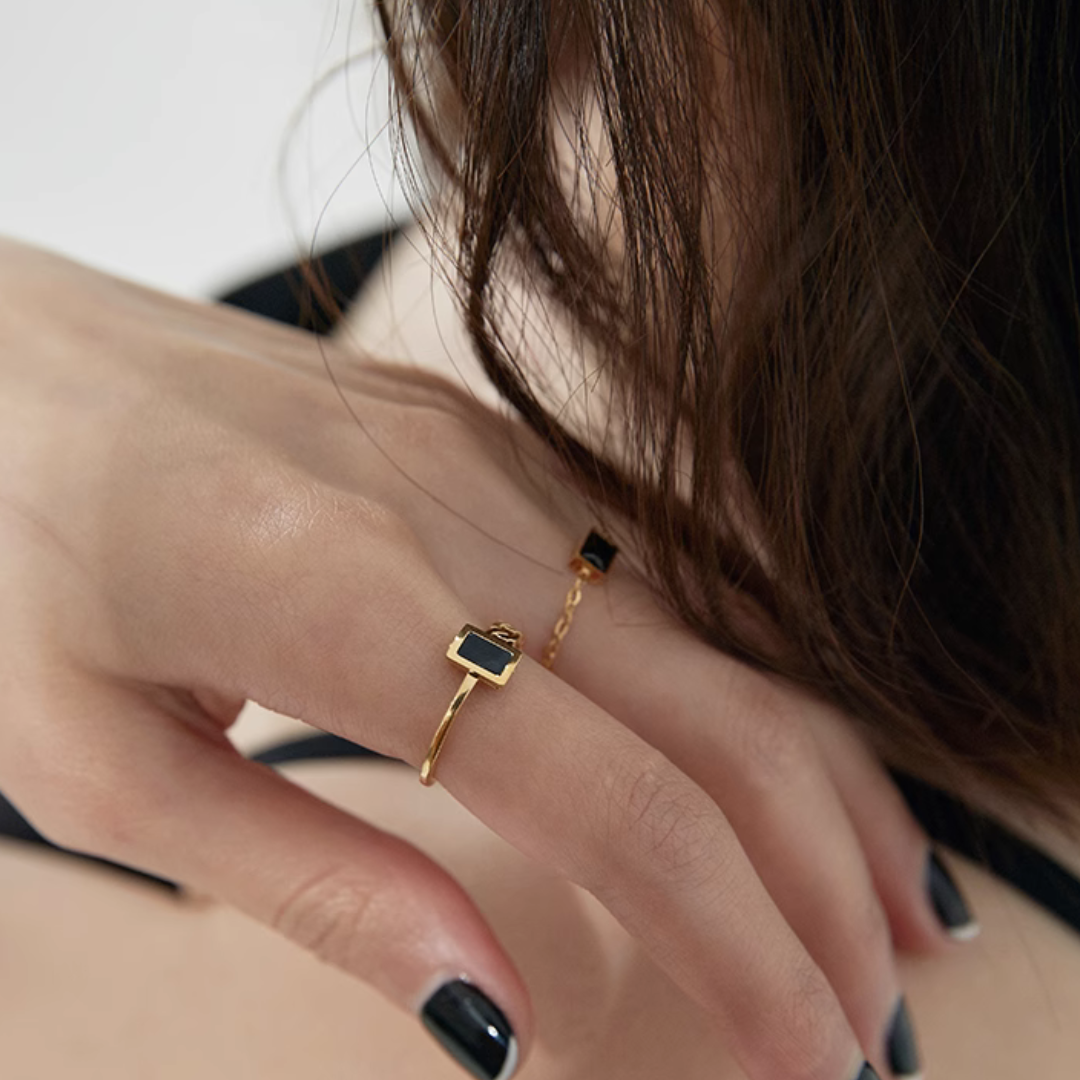 【LOEM】BLACK PLATE THIN RING