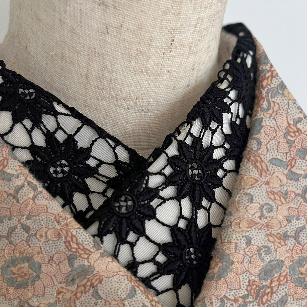 Half-collar Black Lace Flower Medallion Black Flower Han-eri Gothic Coming-of-Age Ceremony Photo Shoot