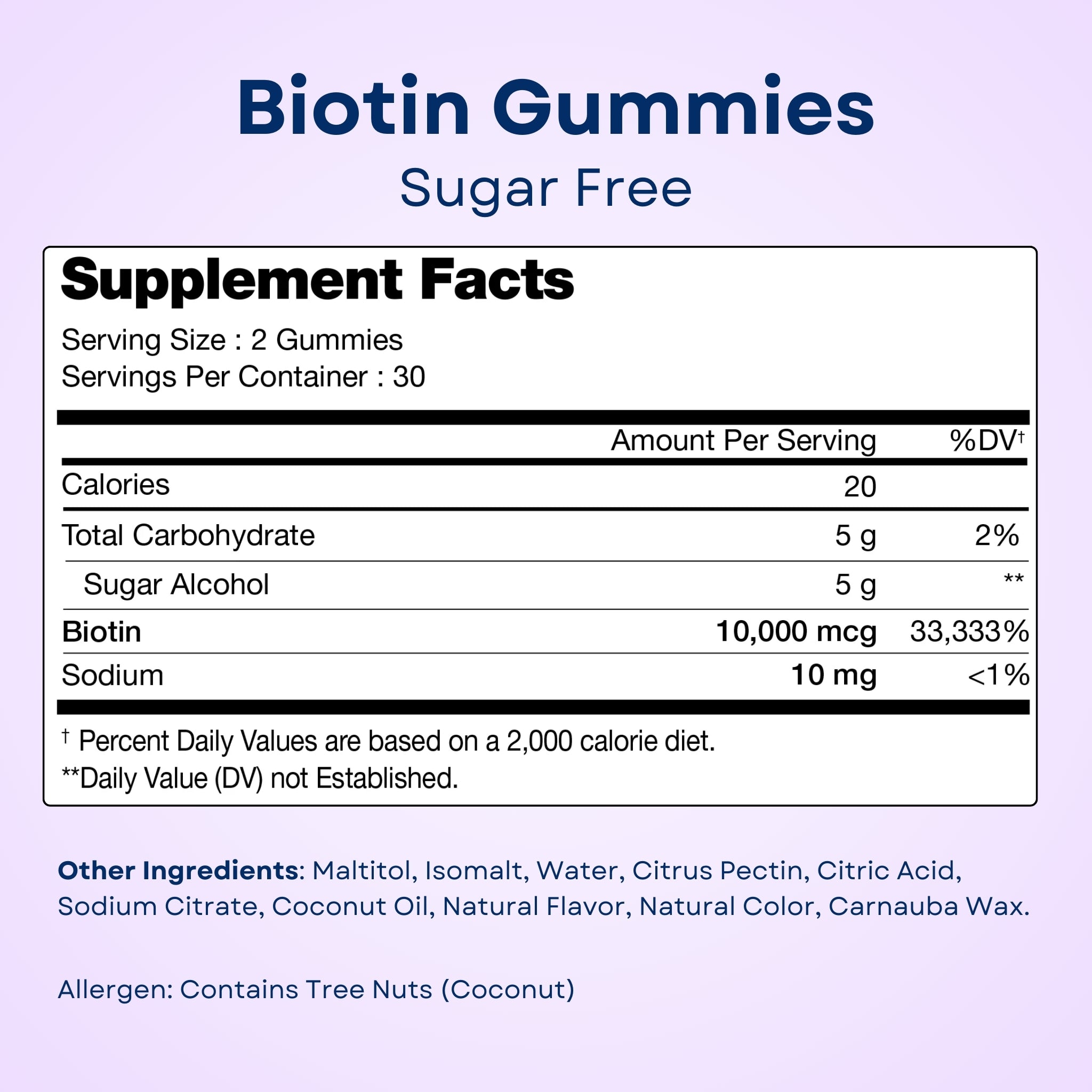 Biotin Hair & Nail Gummies | 5000mcg + Vitamins | 60ct