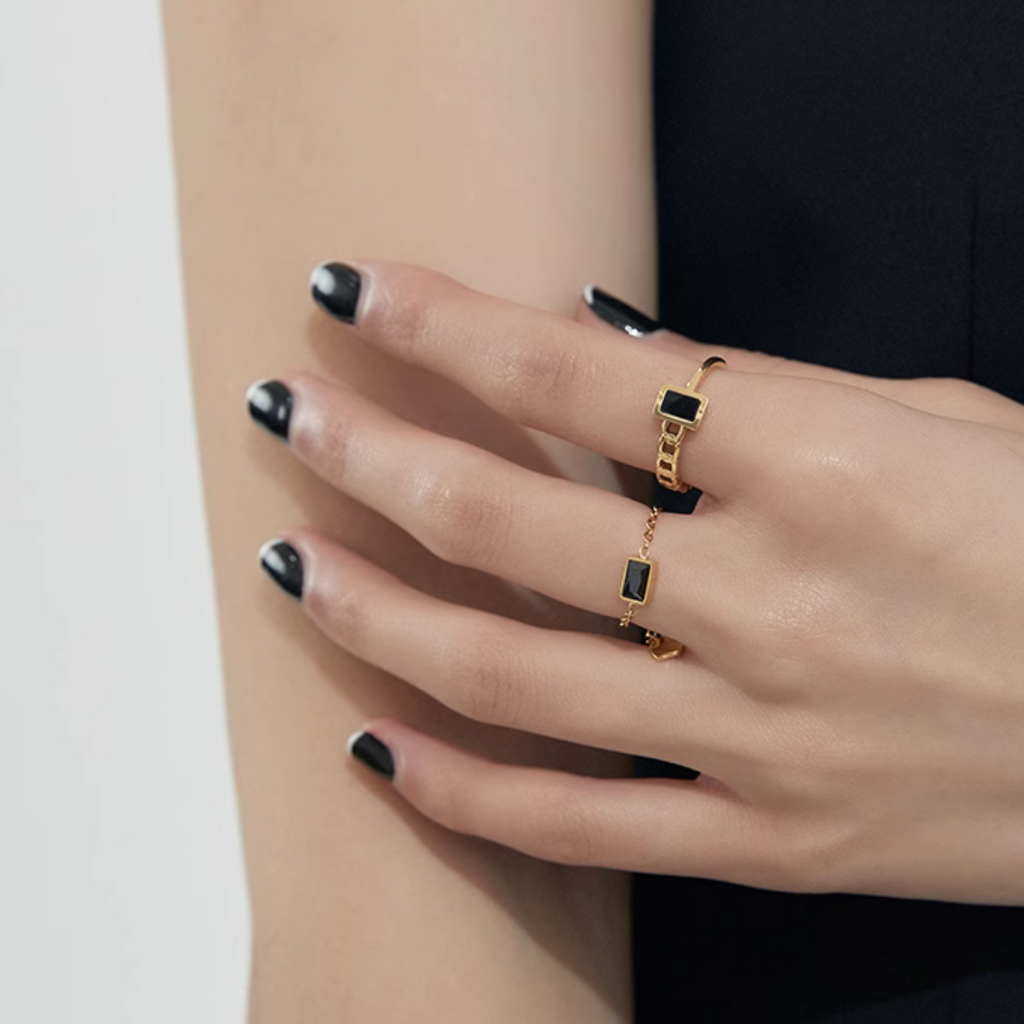 【LOEM】BLACK PLATE THIN RING