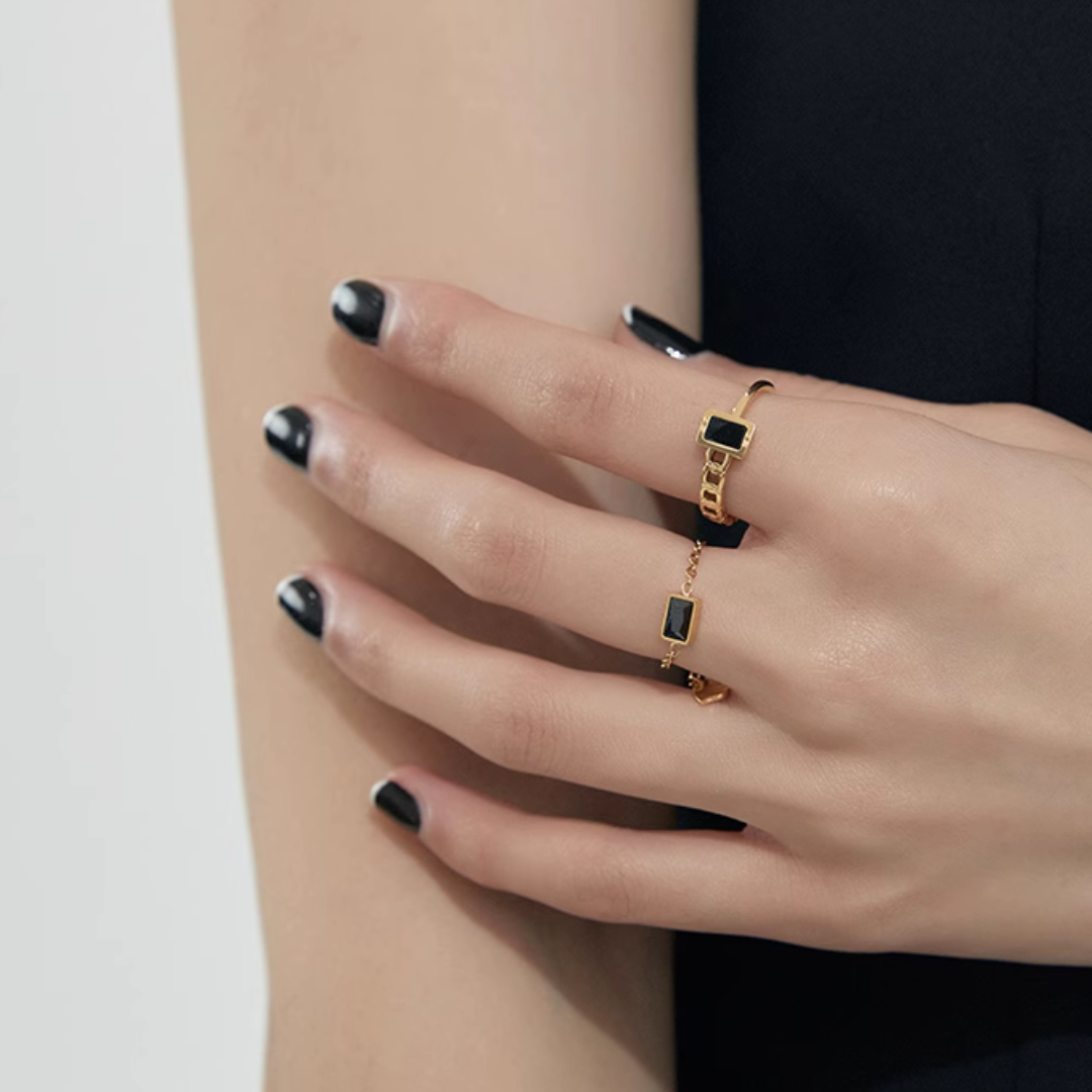 【LOEM】BLACK PLATE THIN RING