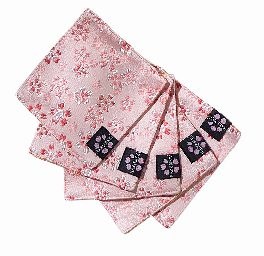 【祝膳を彩り、家中に願いを散りばめるコースター　５枚セット】金襴（Kinran）マルチマット「季節の雫」
