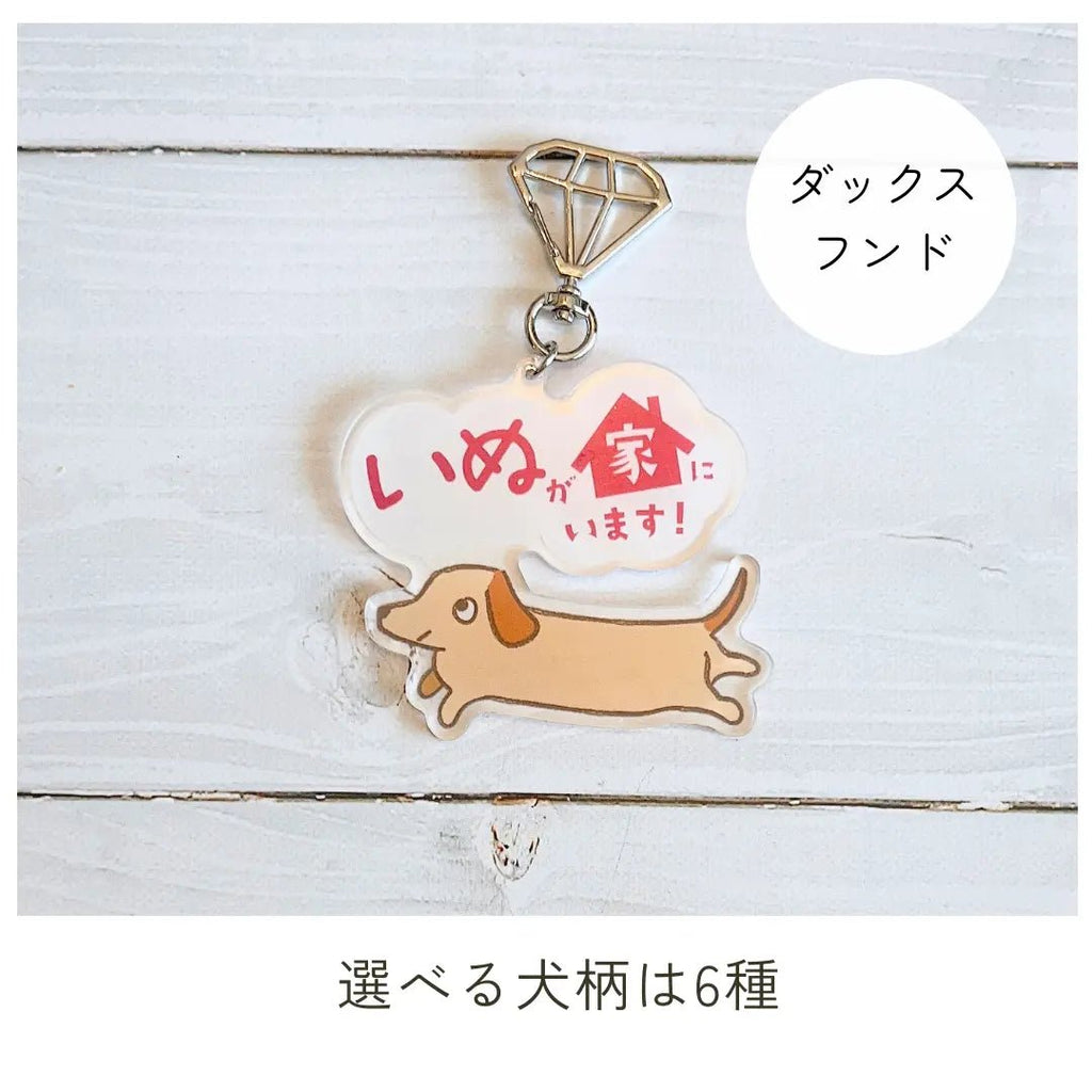 【全6種】家いぬキーホルダー | 連絡先が書ける SOSキーホルダー | 迷子・緊急時に愛犬を守るお守りグッズ