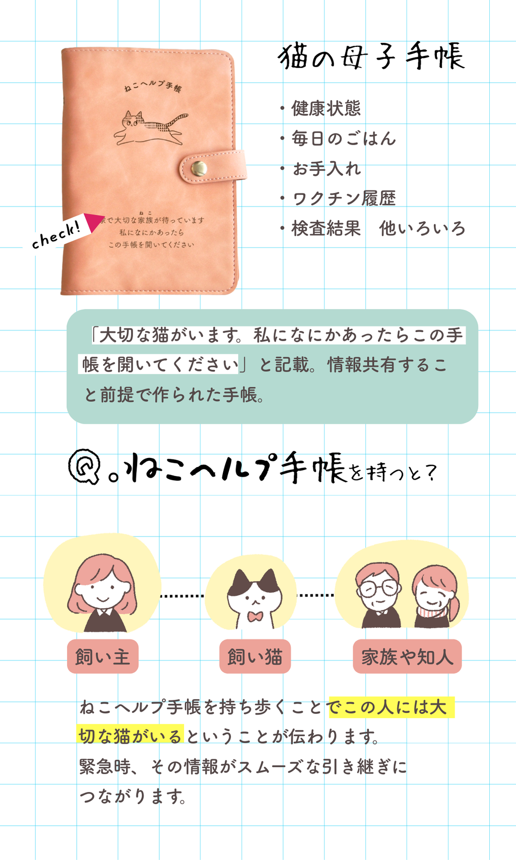 Cat Help Notebook (binder type)｜Manage your cat's vet visits and health in one book｜Cat Health Management Notebook