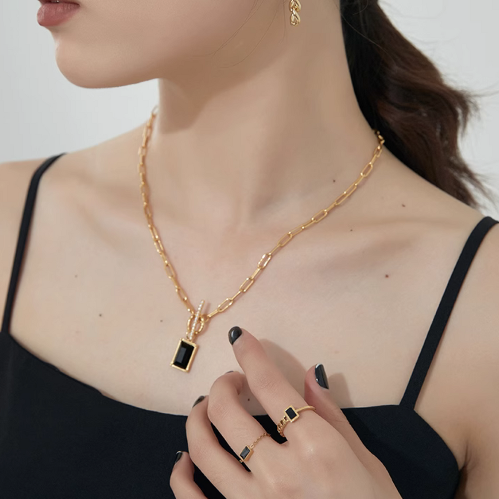 【LOEM】BLACK PLATE THIN RING