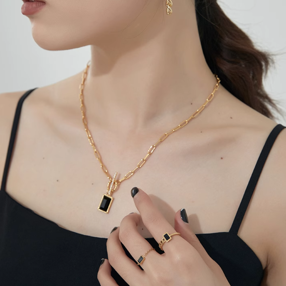 【LOEM】BLACK PLATE THIN RING