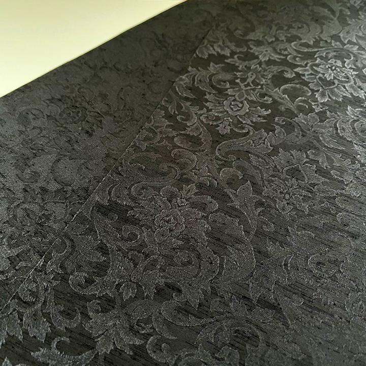 Damask Weave Black Thrush Han-eri Handmade Han-eri Black Botanical