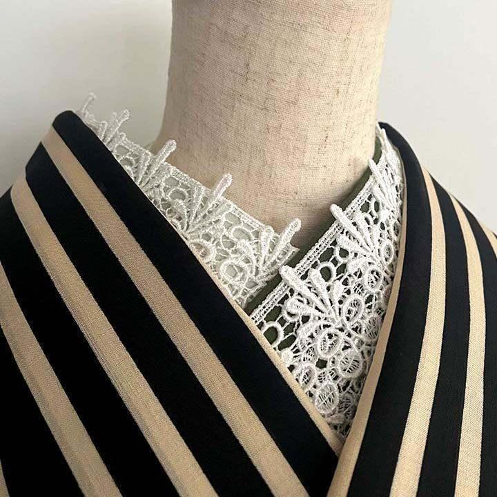 Ribbon Lace Han-eri, Handmade Han-eri, Obi Ornament, Kake-eri, Date-eri [2]