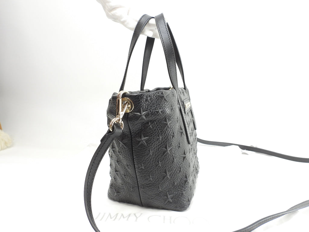 ジミーチュウ ミニサラ エンボススター レザー黒 ポシェットバッグ 美品@ 6
