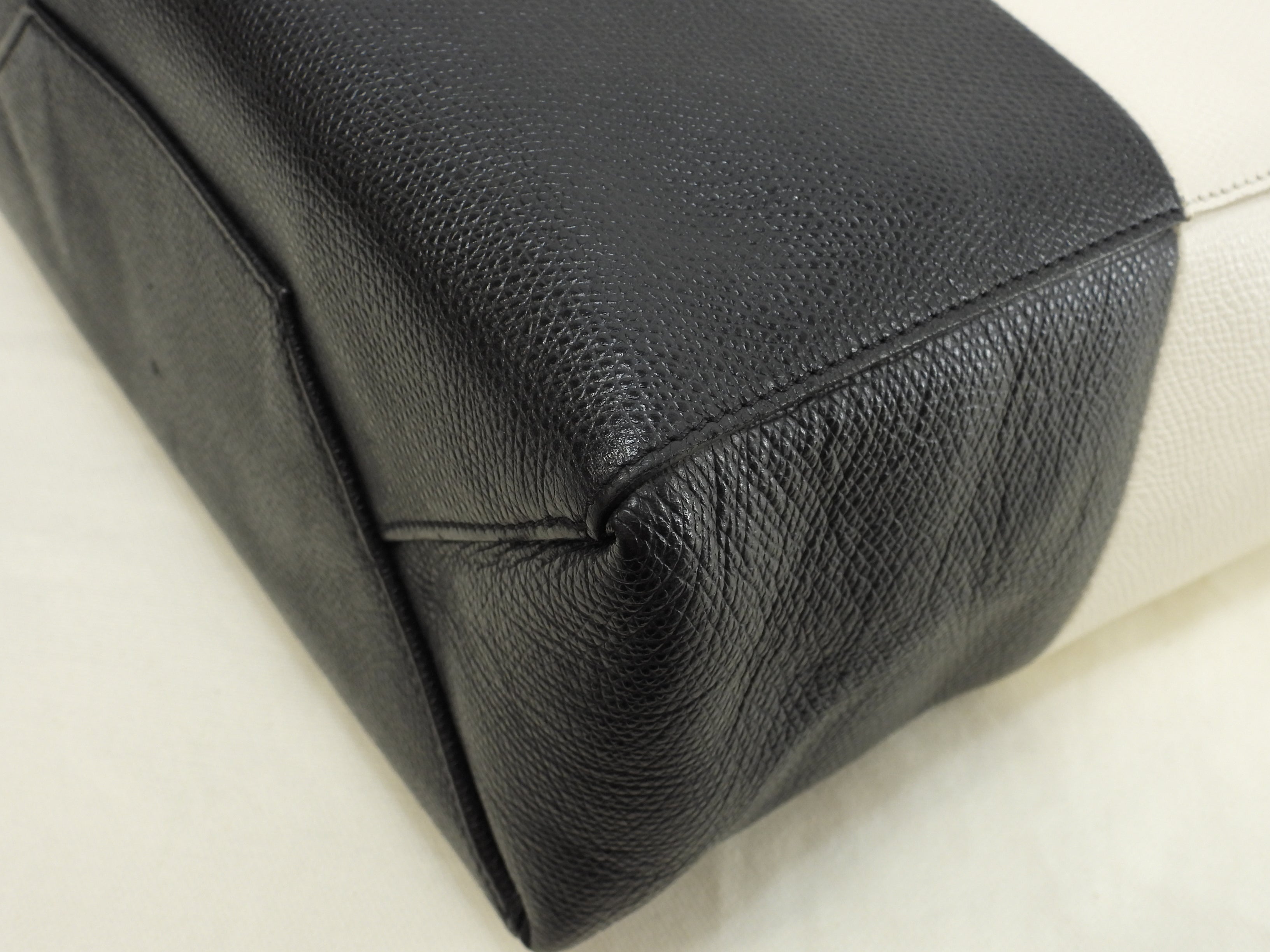 セリーヌ カバスモール ヴェルティカル レザー白黒 ポシェット トートバッグ ハンドバッグ@S-GA-0156