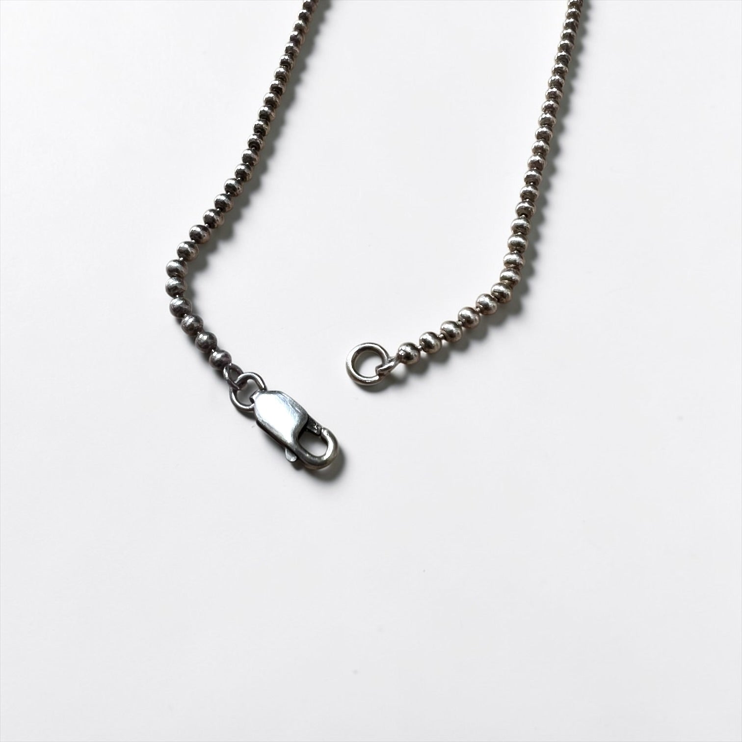 Ralph Lauren 90s Dog Tag Ball Chain Necklace Silver 925 Plate Pony Polo