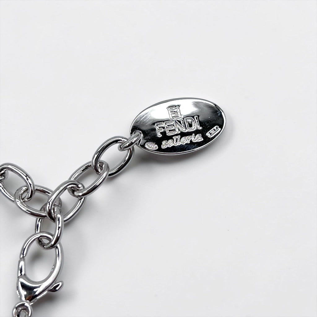FENDI セレリア selleria シルバー チェーン ブレスレット 925 STERLING オーバル ロゴ プレート