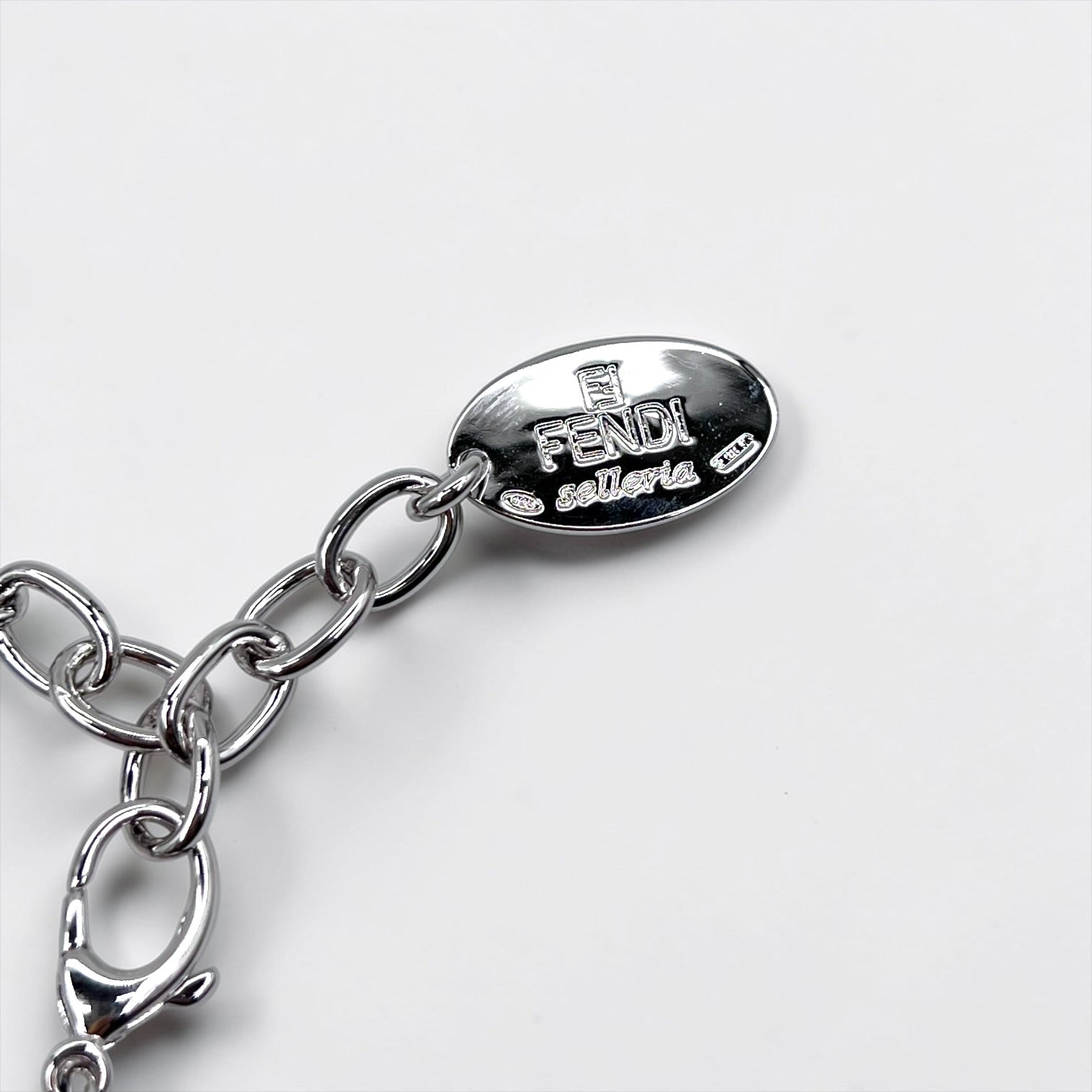FENDI セレリア selleria シルバー チェーン ブレスレット 925 STERLING オーバル ロゴ プレート