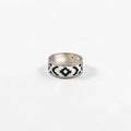 Vintage Silver 925 Ring Indian Jewelry Chimayo Pattern Ring Size 19 Silver 925 Native